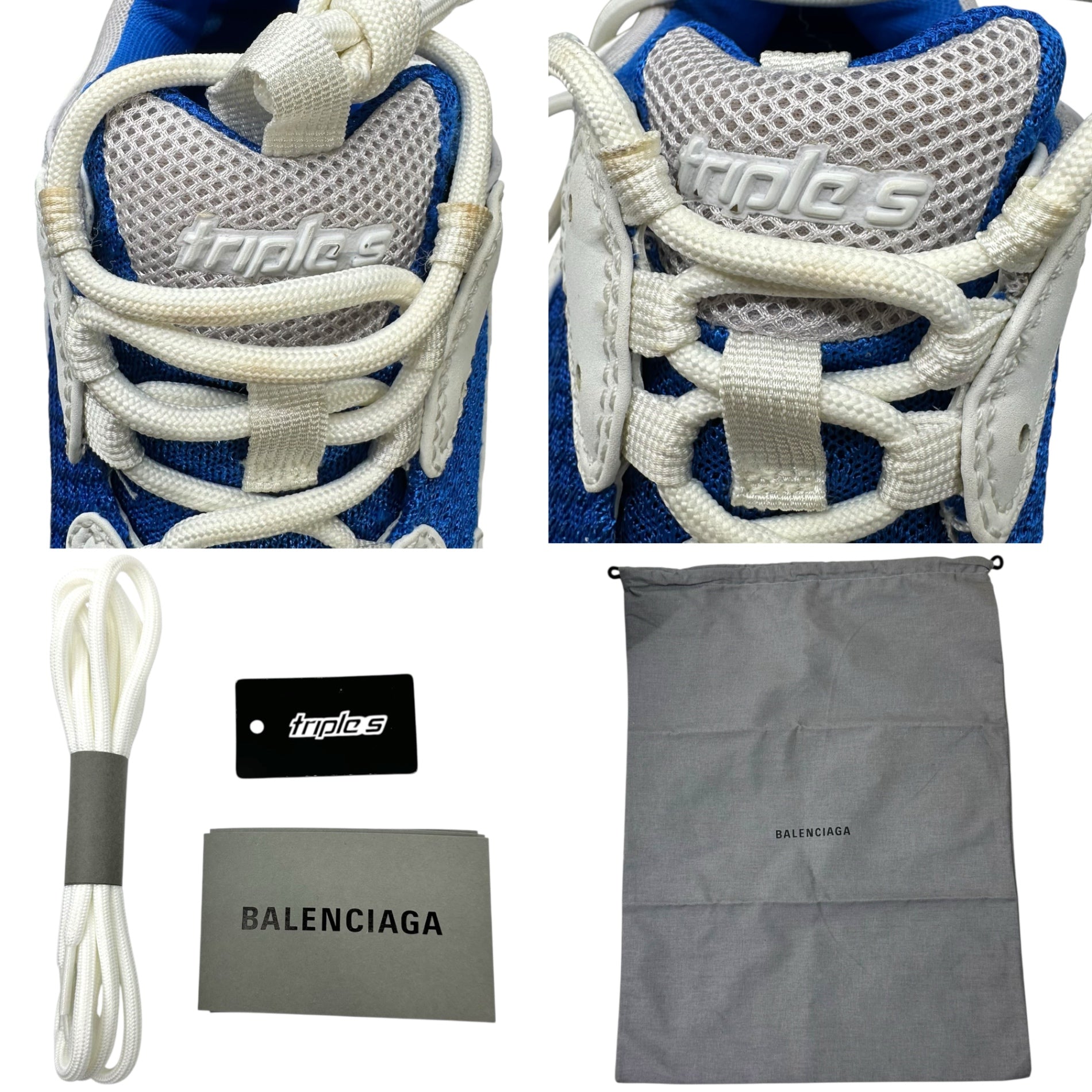 BALENCIAGA(バレンシアガ) Triple S トリプルS 544351 39(26cm) ホワイト×ブルー 厚底 ダッド ボリューム スニーカー