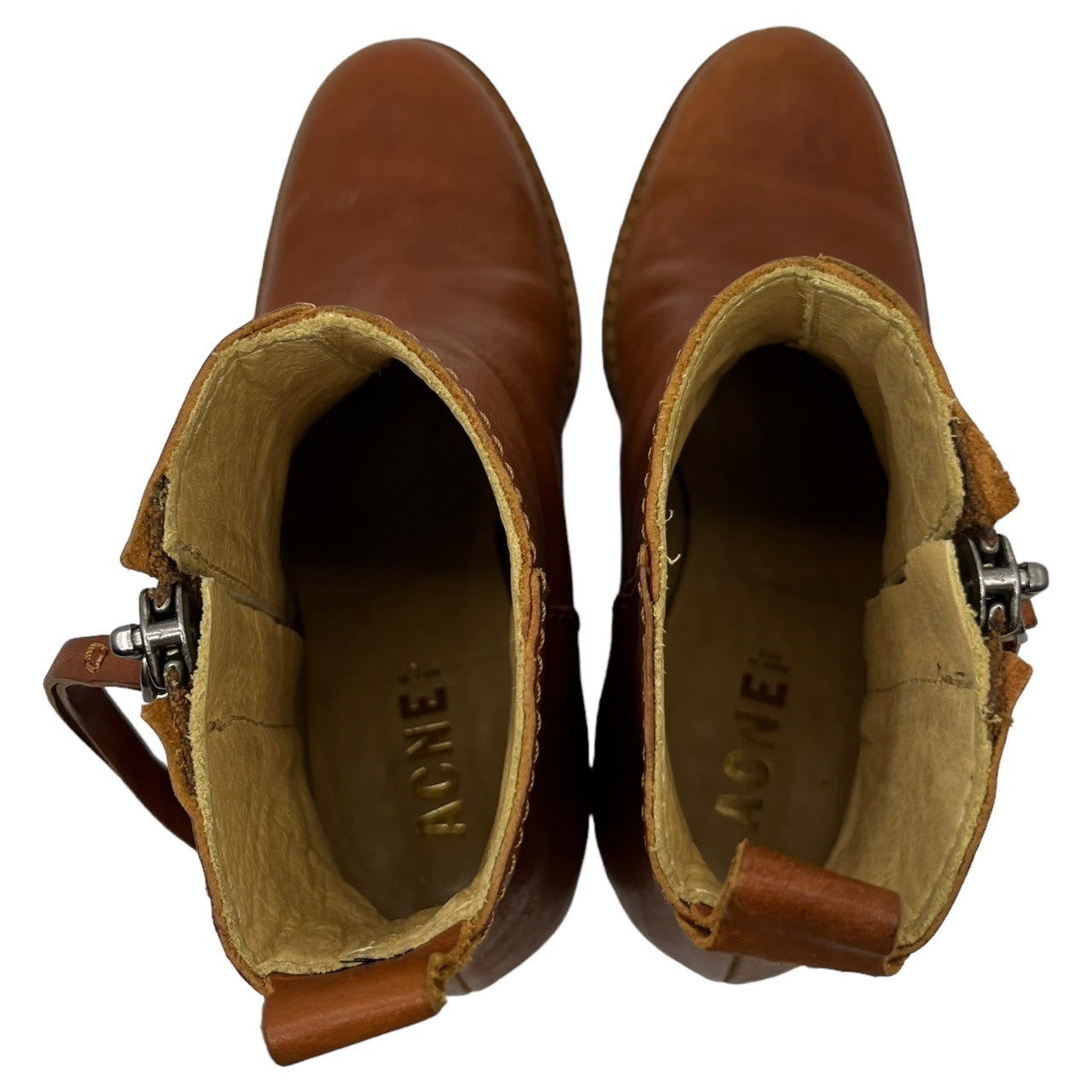 Acne(アクネ) western heel boots ウエスタン ヒール ブーツ 37(23.5~24cm程度) ブラウン ショート レザー