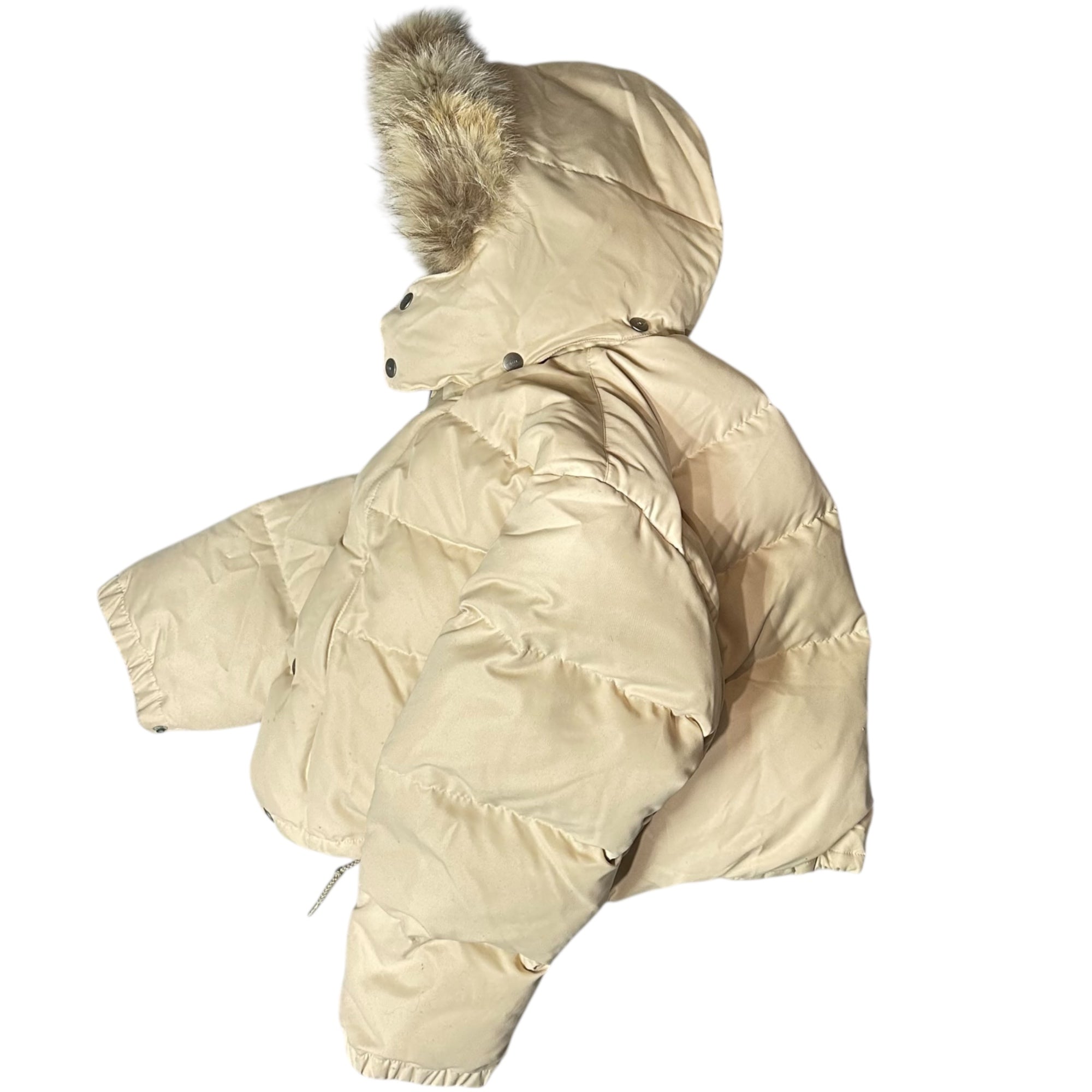 BALL by M&FG(ボール マリテフランソワジルボー) 90's ARCHIVE Fur-Hooded Short-Length Down Jacket アーカイブ ファー フーデッド ショート丈 ダウン ジャケット 48(M-L程度) ベージュ 推定90年代 ヴィンテージ