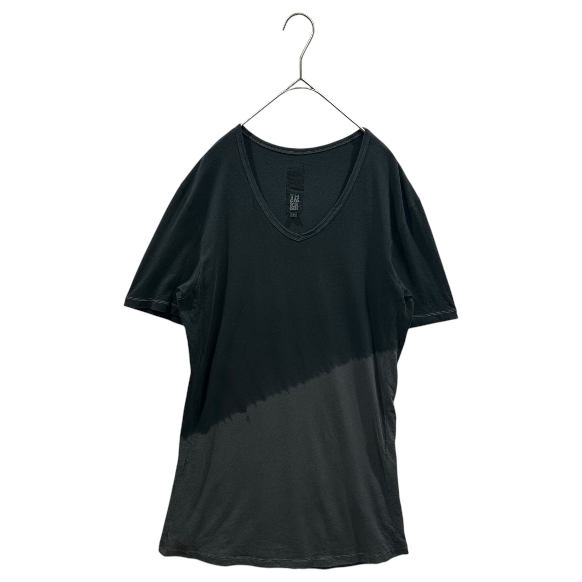 thom/krom(トムクロム) Bleached V-neck T-shirt 脱色加工 Vネック Tシャツ S ブラック×グレー ヴィアバスストップなど取扱 2009年スタートブランド