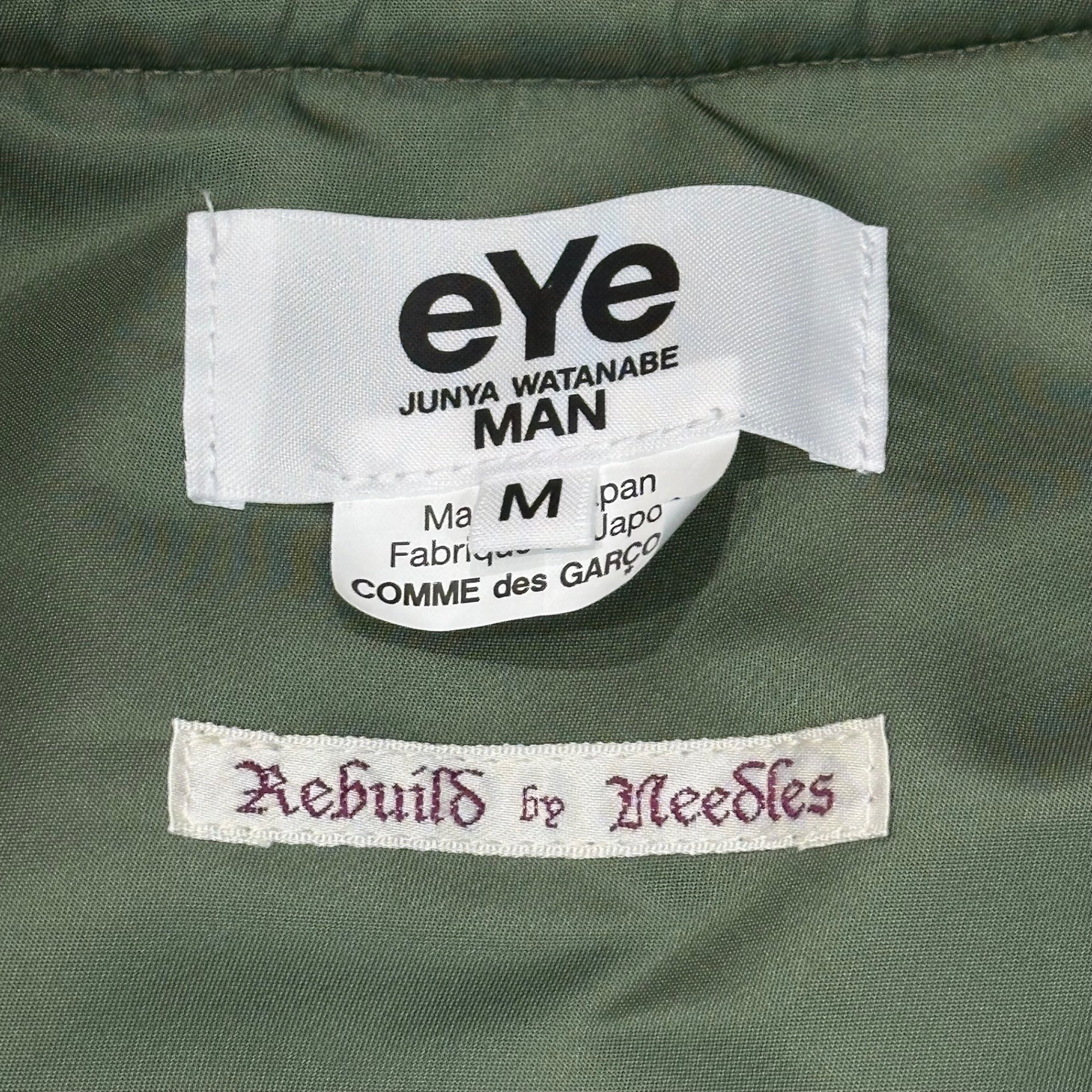 eye JUNYA WATANABE MAN(アジュンヤワタナベマン) 2025AW Rebuild by Needles Co-branded Cotton-Nylon MA-1 Jacket Wネーム 綿ナイロンMA-1ジャケット WP-J902 M カーキ AD2025 ニードルズ