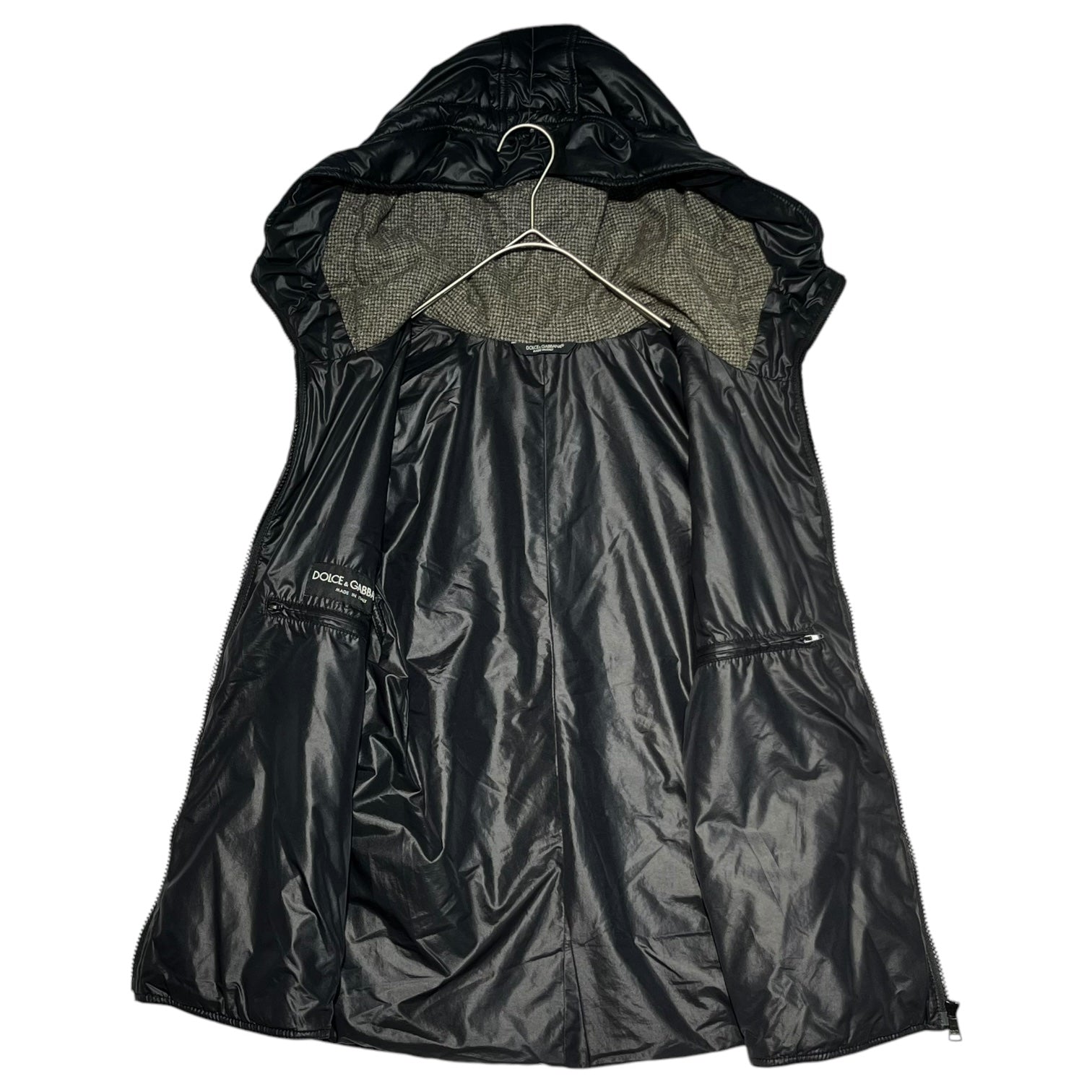 DOLCE&GABBANA(ドルチェ&ガッバーナドルガバ) Hooded padded vest フーデッド 中綿 ベスト G9R56T/G9P09 46 ブラック
