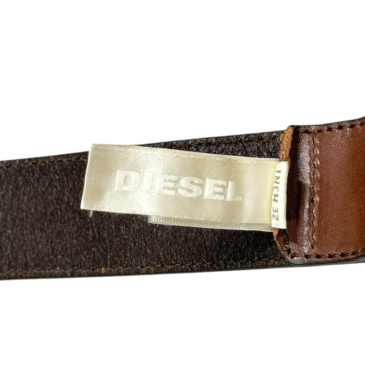DIESEL(ディーゼル) 00's Buckle Belt 00年代 バックル ベルト 32インチ ブラウン イタリア製