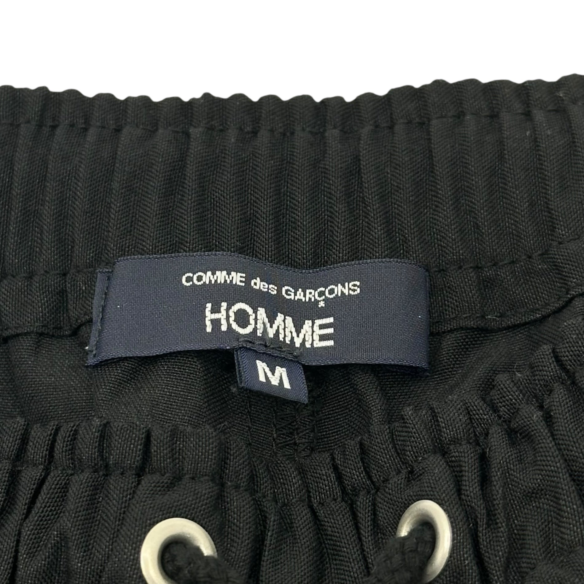 COMME des GARCONS HOMME(コムデギャルソンオム) 25SS Wool Linen side button Baker Trousers Pants ウール リネン サイドボタン ベイカー トラウザー パンツ HO-P009 M ブラック AD2024