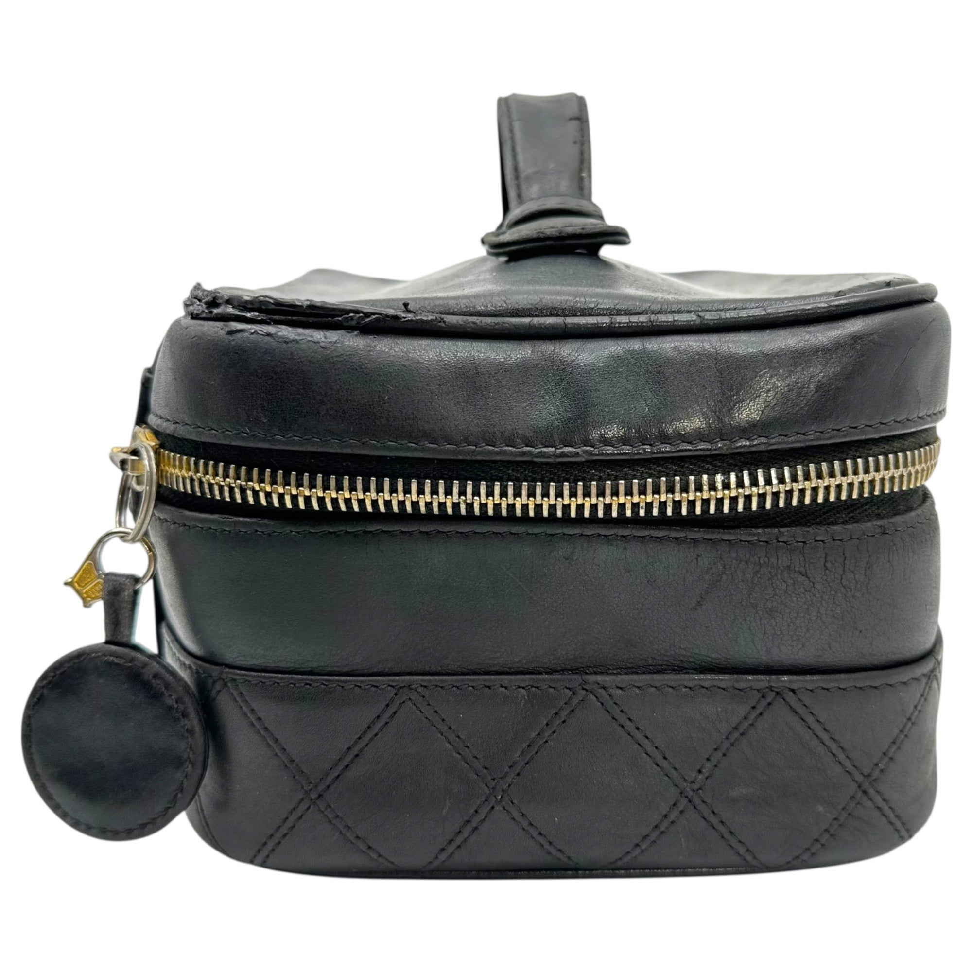 CHANEL(シャネル) 90's Bicolore Vanity Bag ビコローレ バニティ バッグ ブラック 90年代 化粧 ポーチ ハンド ヴィンテージ マトラッセ 2番台 2******