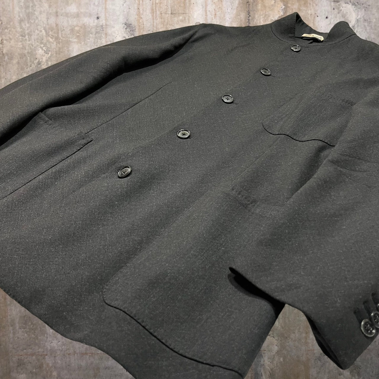 HERMES(エルメス) stand collar wool jacket/スタンドカラーウールジャケット/マオカラージャケットテーラードジャケット 表記無し(XLサイズ程度) チャコールグレー