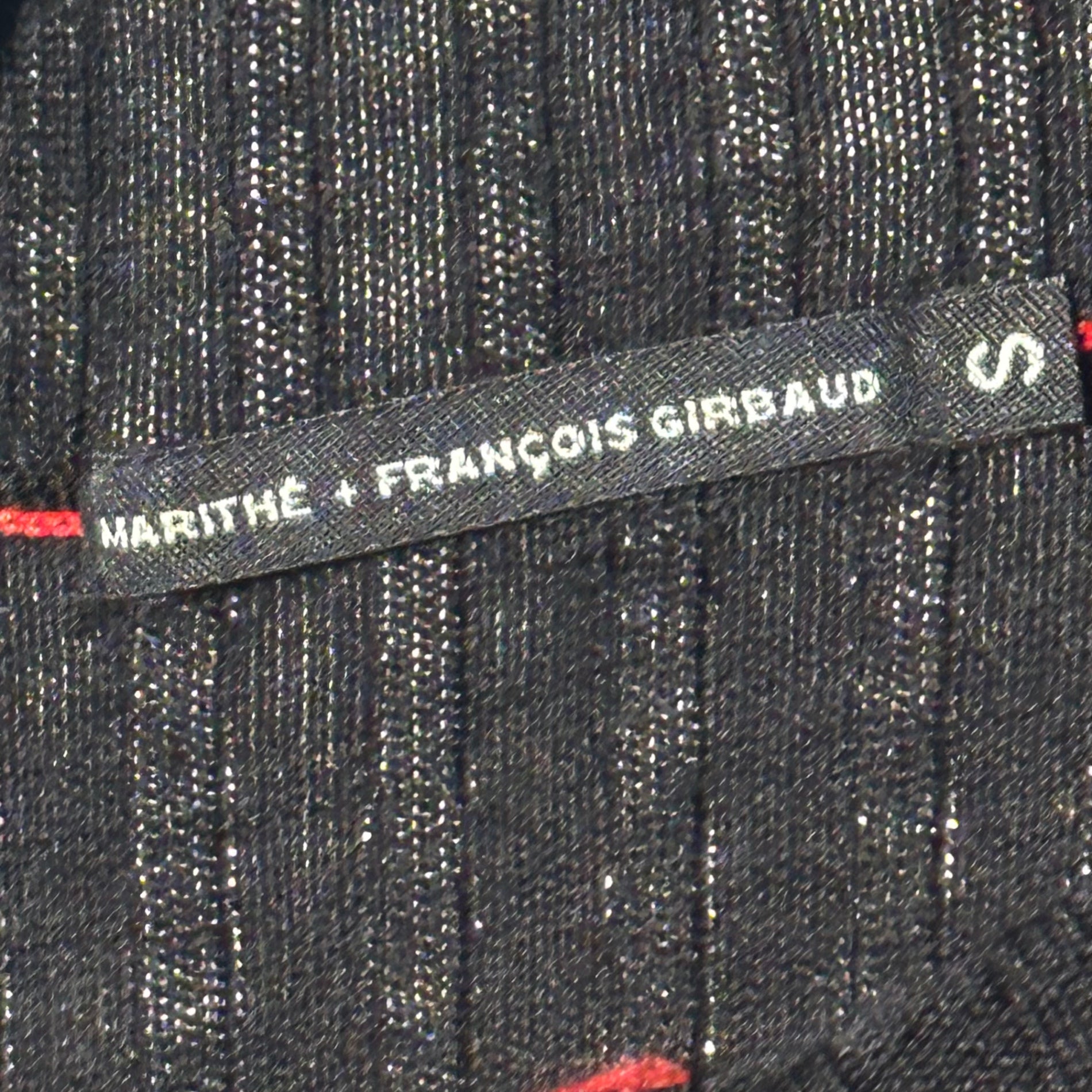 MARITHE FRANCOIS GIRBAUD(マリテフランソワジルボー) 00's Turtleneck Bell Sleeve Rib Knit タートルネック ベル スリーブ リブ ニット F7-8139 S ブラック×レッド Y2K