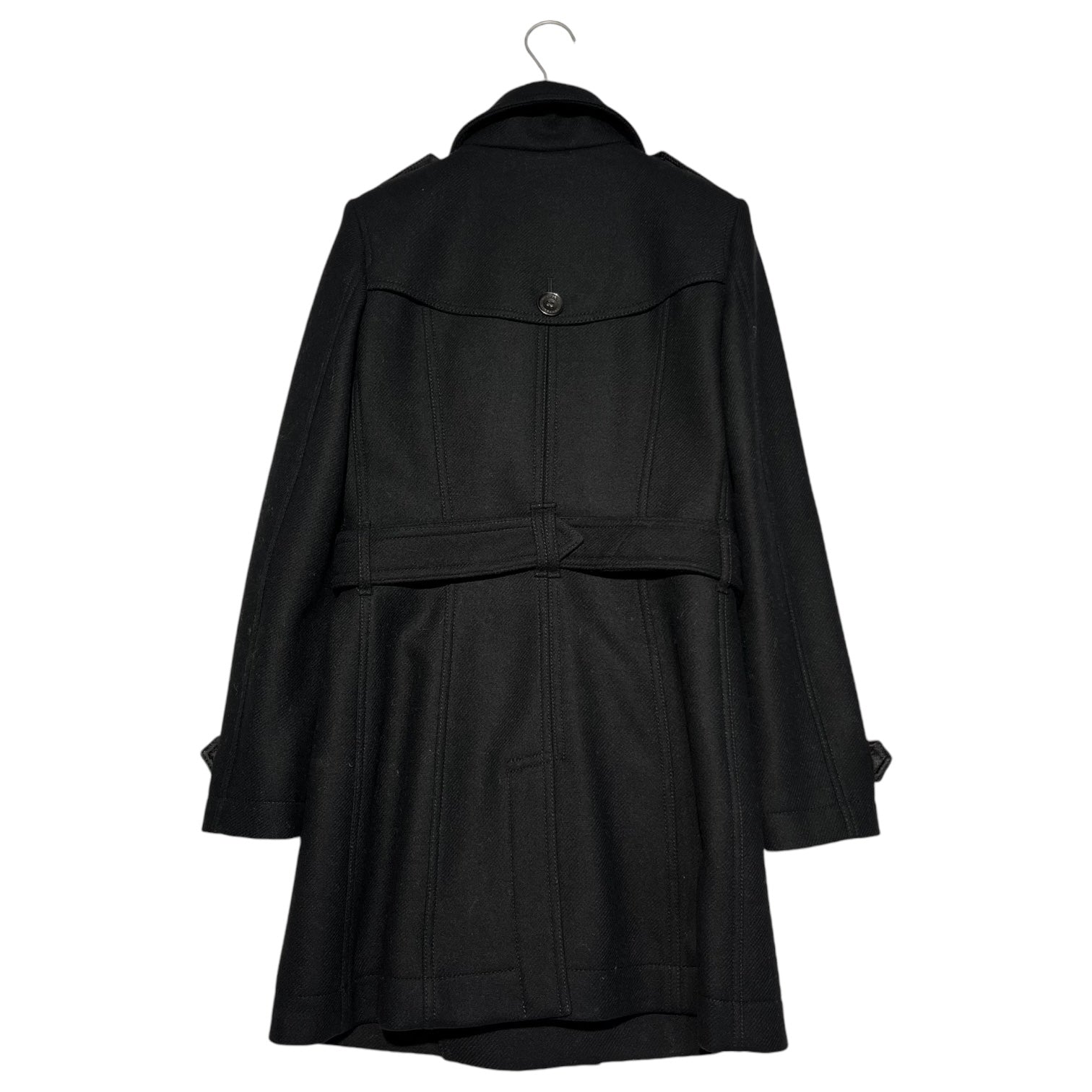 BURBERRY(バーバリー) Melton double-breasted belted coat メルトン ウール ダブル ブレスト ベルテッド コート BAFORDOO72TRA 34(S程度) ブラック カシミヤ