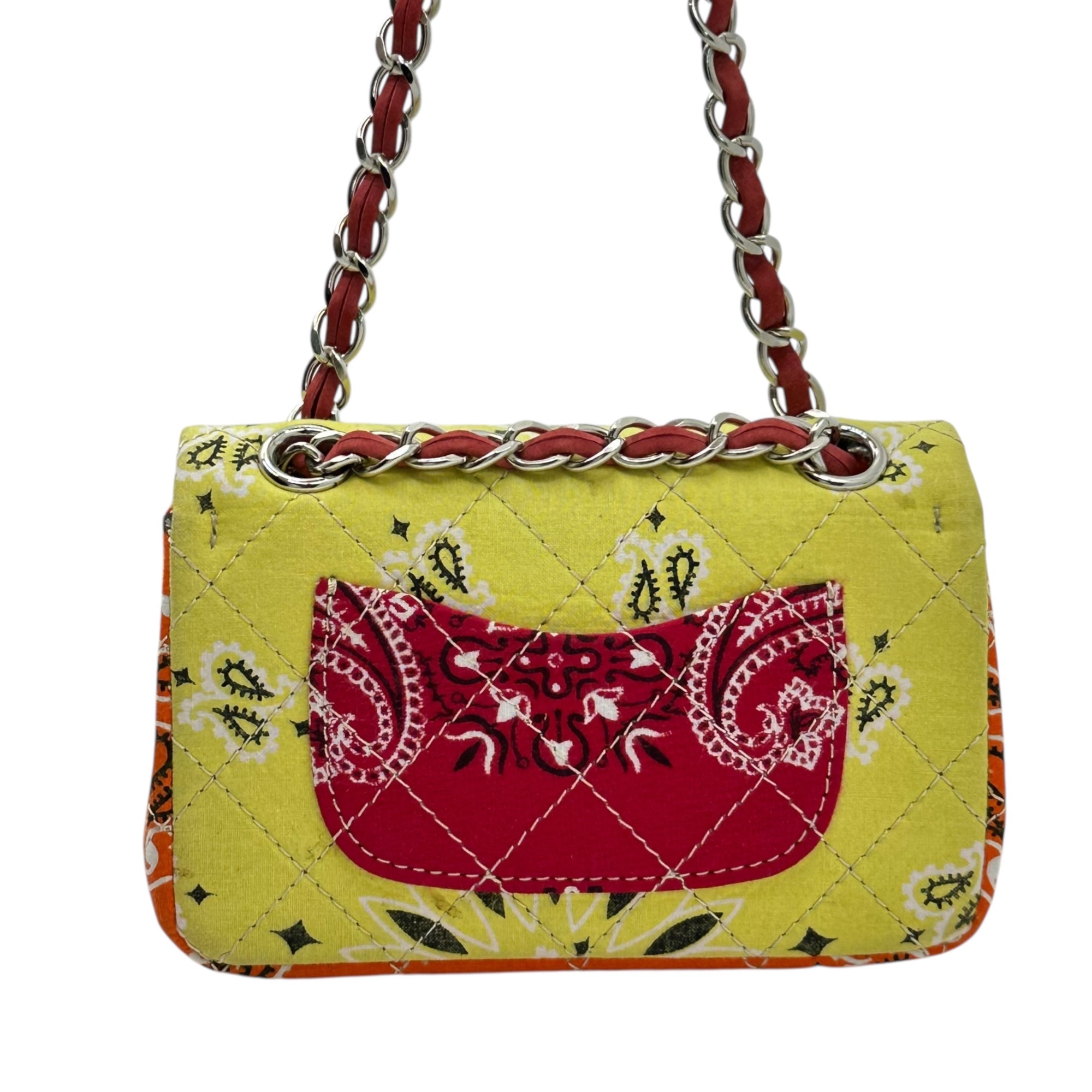 READYMADE(レディメイド) Vintage Bandana Reconstructed Flap Chain Shoulder Bag ヴィンテージ バンダナ 再構築 フラップ チェーン ショルダー バッグ イエロー×レッド×オレンジ