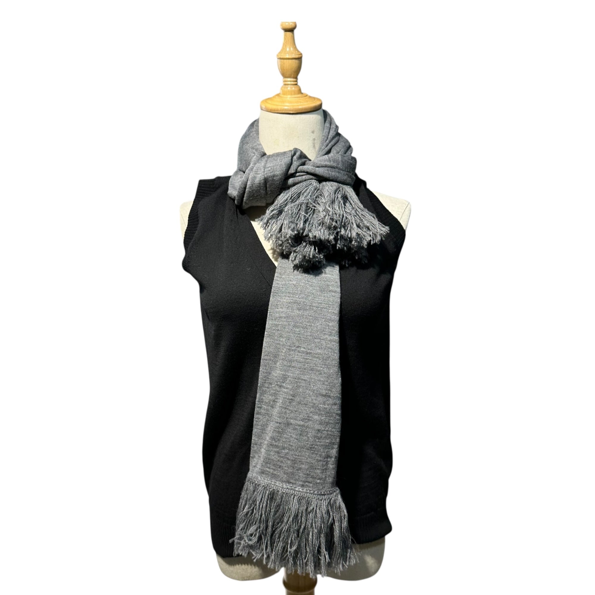 tricot COMME des GARCONS(トリココムデギャルソン) 11AW Scarf-Docked Layered Knit Vest マフラー ドッキング レイヤード ニット ベスト TH-N004 表記無(M程度) ブラック×グレー AD2011