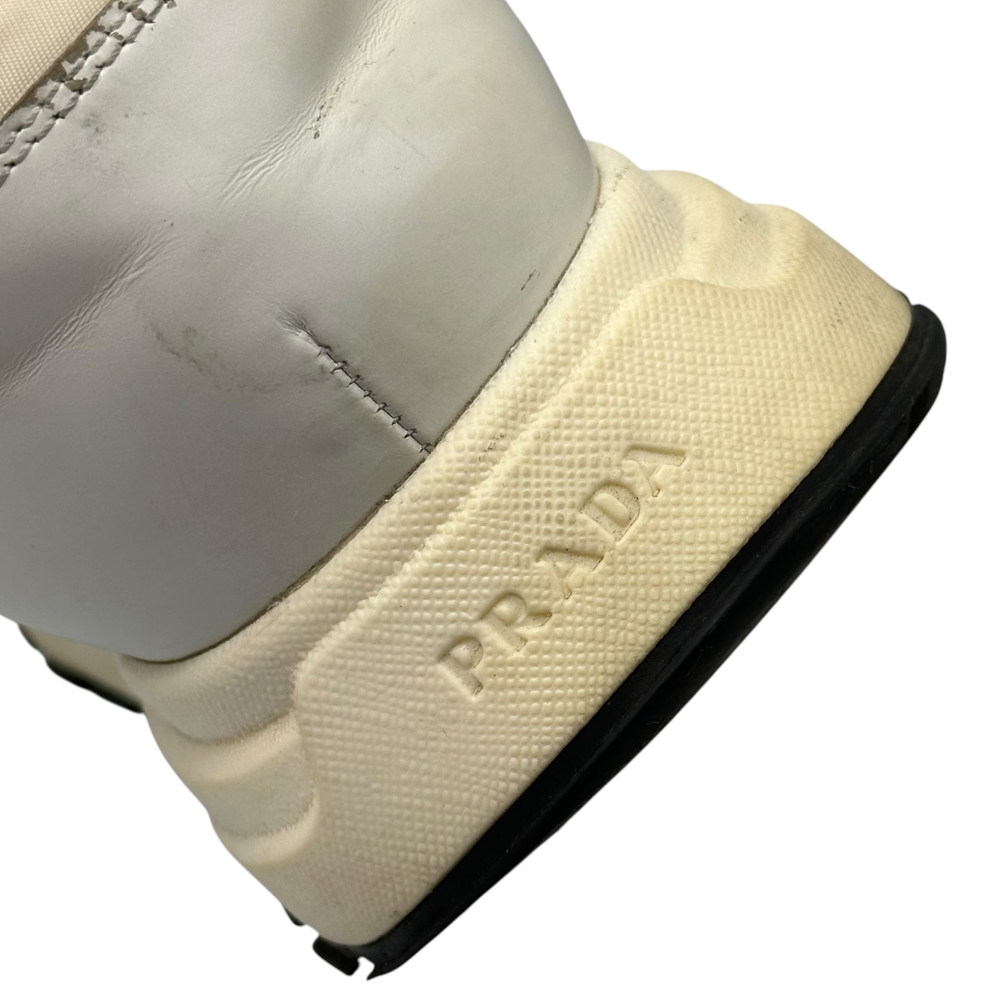 PRADA(プラダ) RE-NYLON Sneakers リナイロン トライアングル ロゴ レースアップ ローカット スニーカー 2EG 406 6 1/2(25.5cm〜26.0cm) ホワイト