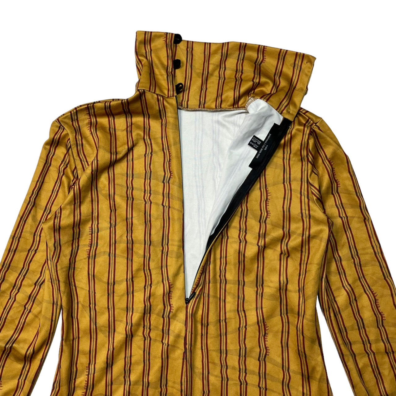 Rokh(ロク) "rokh0000-0000"ストライプジャージーハイネックカットソー 34(Sサイズ程度) イエロー×レッド