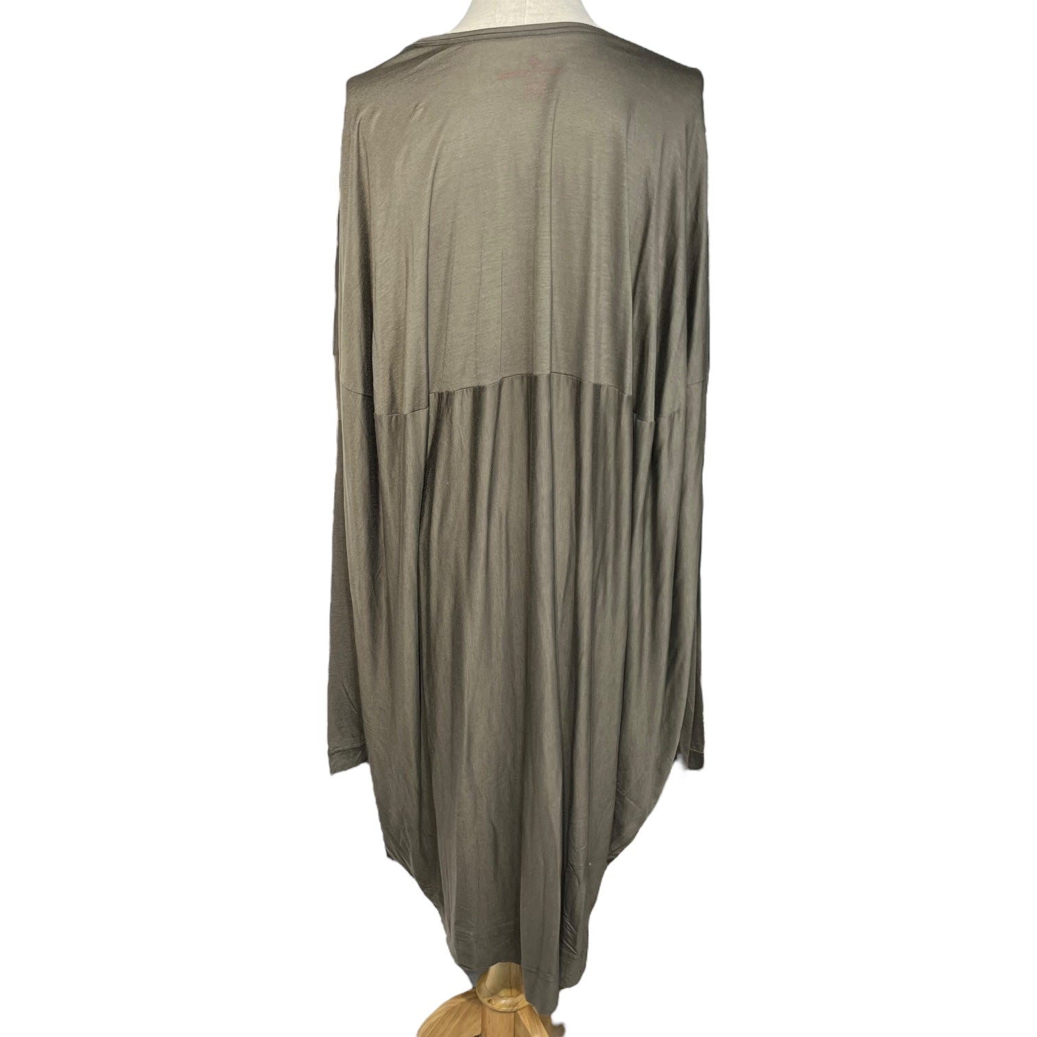 Vivienne Westwood RED LABEL(ヴィヴィアンウエストウッドレッドレーベル) "FUCK” Printed Dolman Gathered Cut and Sewn Dress ファック プリント ドルマン ギャザー カットソー ワンピース 16-01-531013 2(M程度) オリーブ