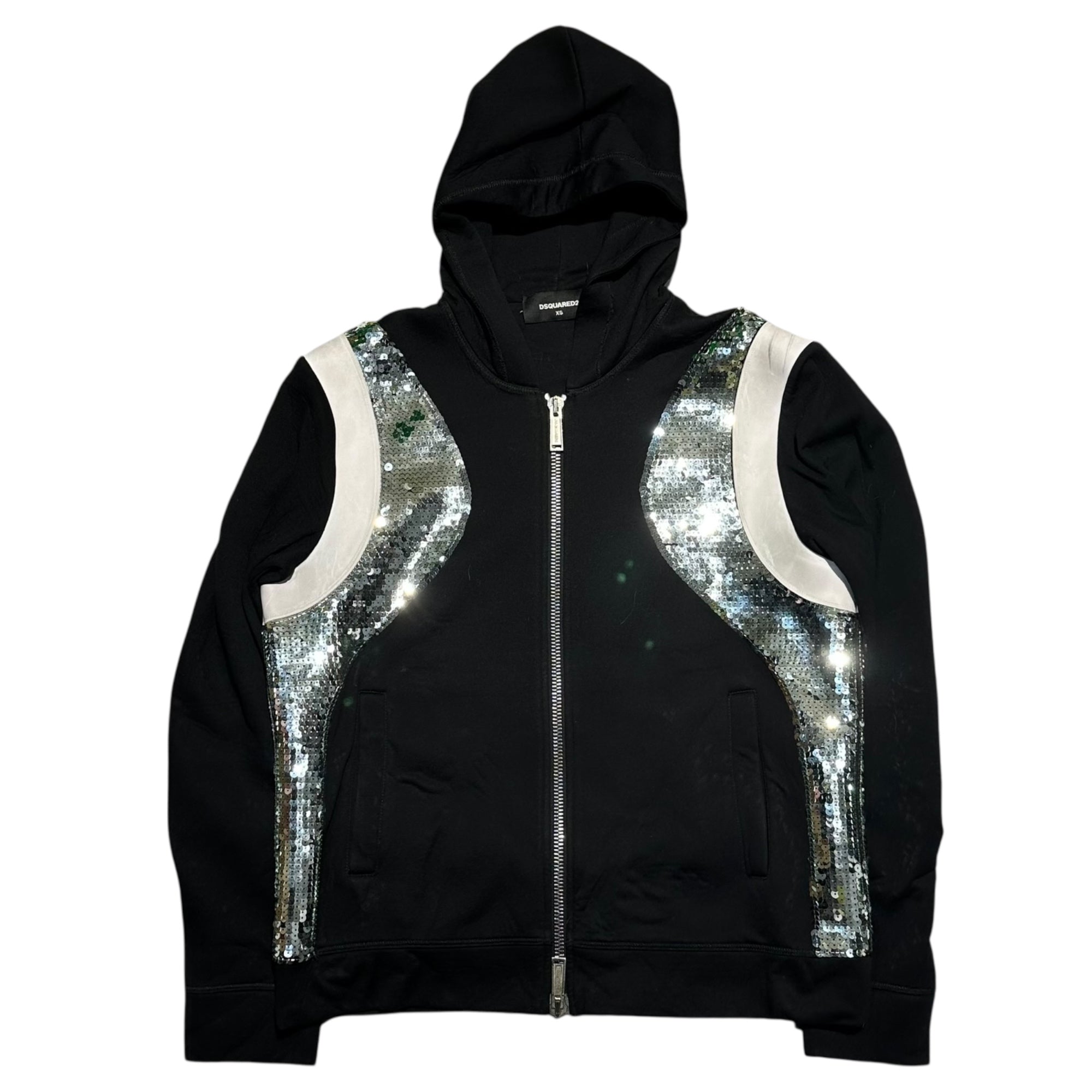 DSQUARED2(ディースクエアード) Sequin-embellished zip-up hoodie