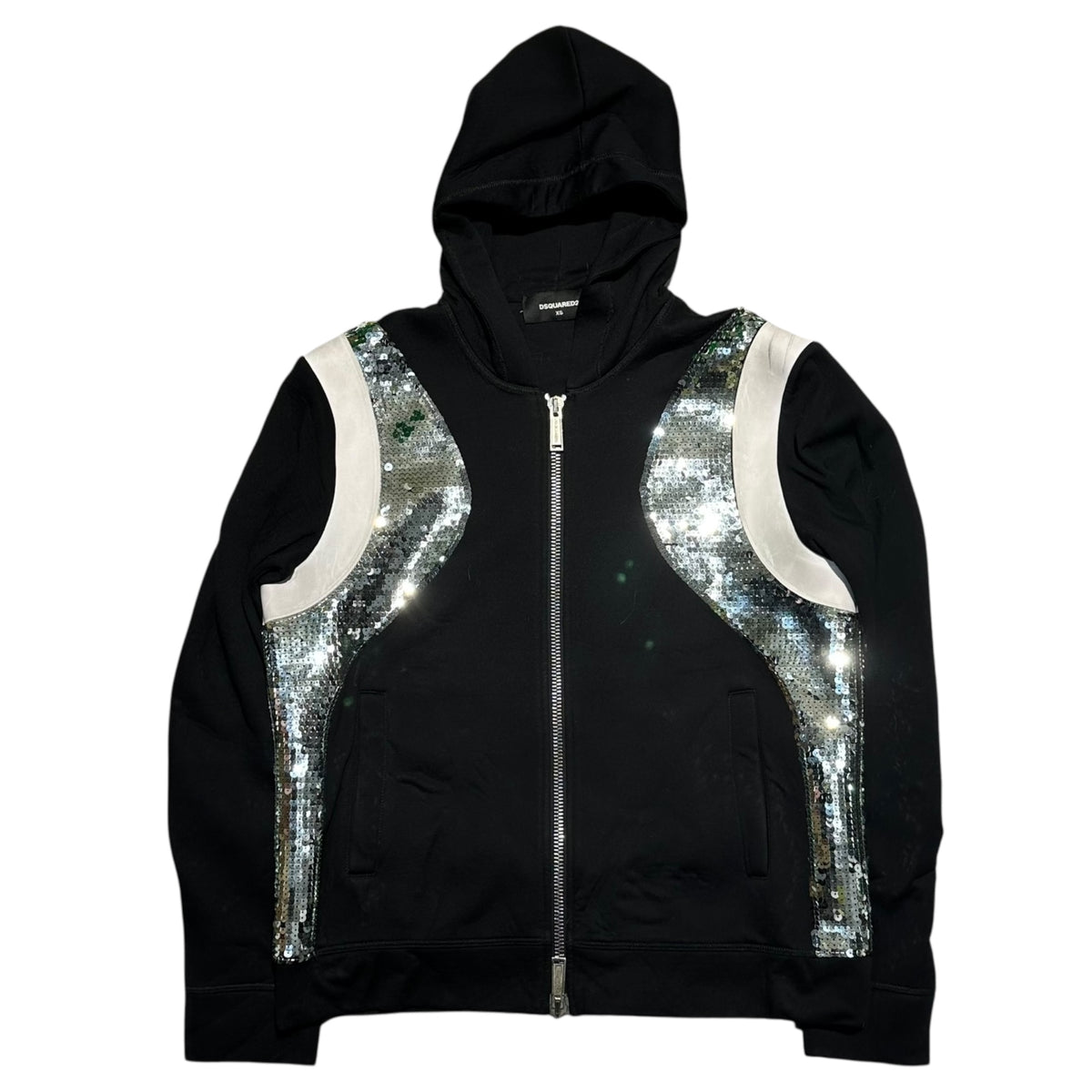 DSQUARED2(ディースクエアード) Sequin-embellished zip-up hoodie 