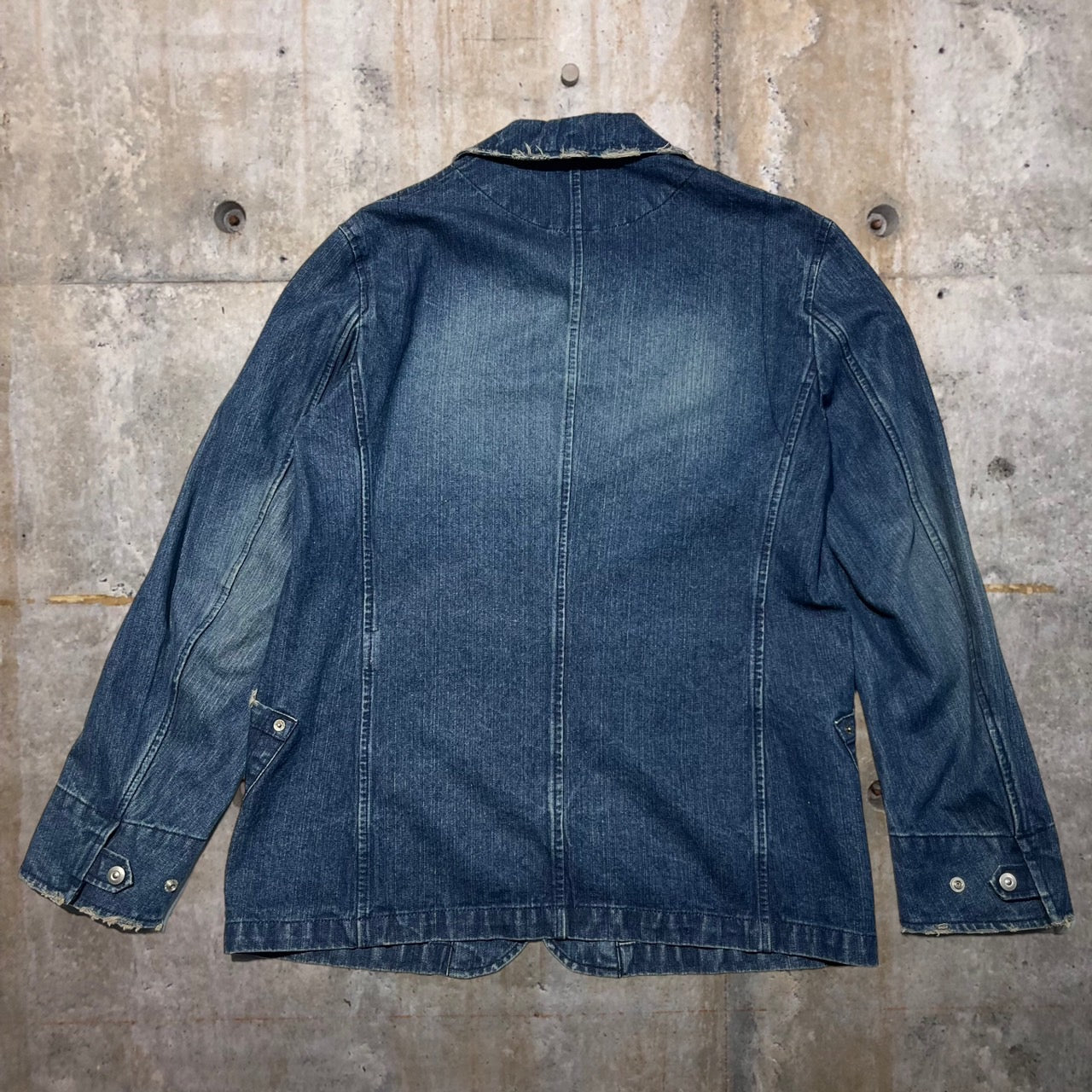 PPFM(ピーピーエフエム) 05'sユーズド加工ボボタン装飾カバーオール 35-02BC06 M ブルー