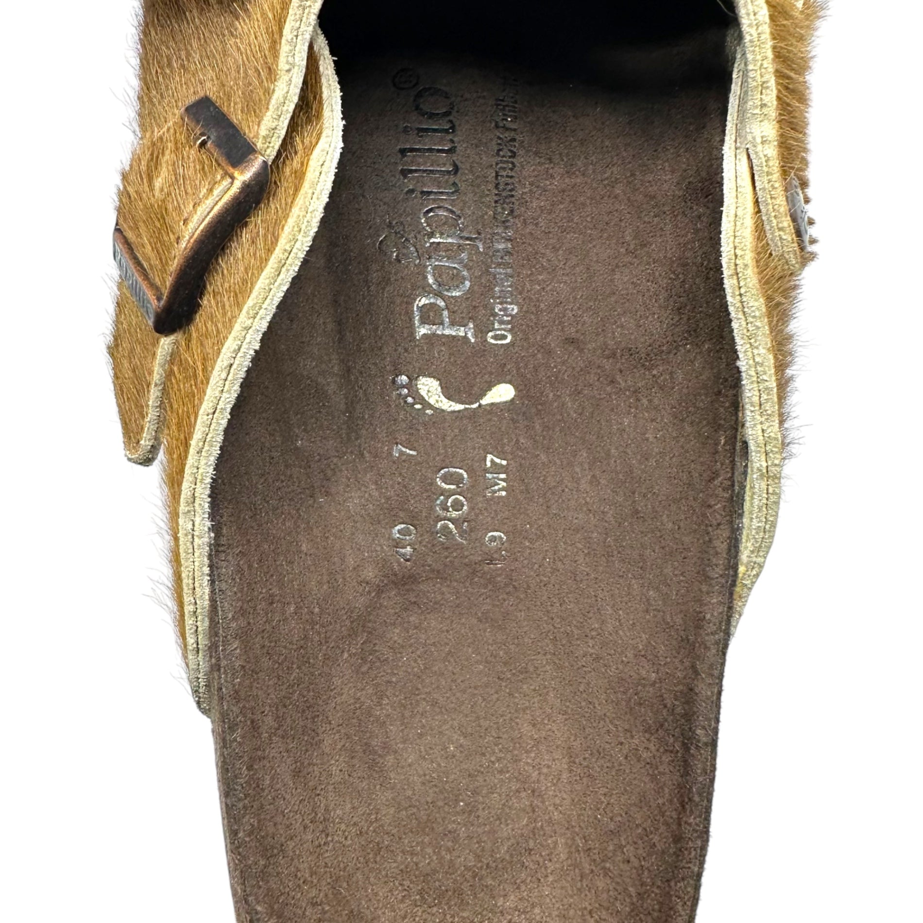 Papillio BIRKENSTOCK(パピリオビルケンシュトック) Boston Harako leather sandals ボストン ハラコ レザー サンダル 26cm ブラウン