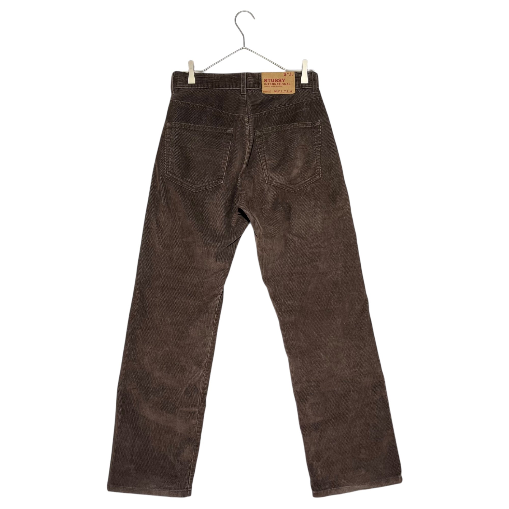 STUSSY(ステューシー) 90's ~ 00's USA made Corduroy straight pants コーデュロイ ストレート パンツ 30 ブラウン 紺タグ 90年代~ OLD