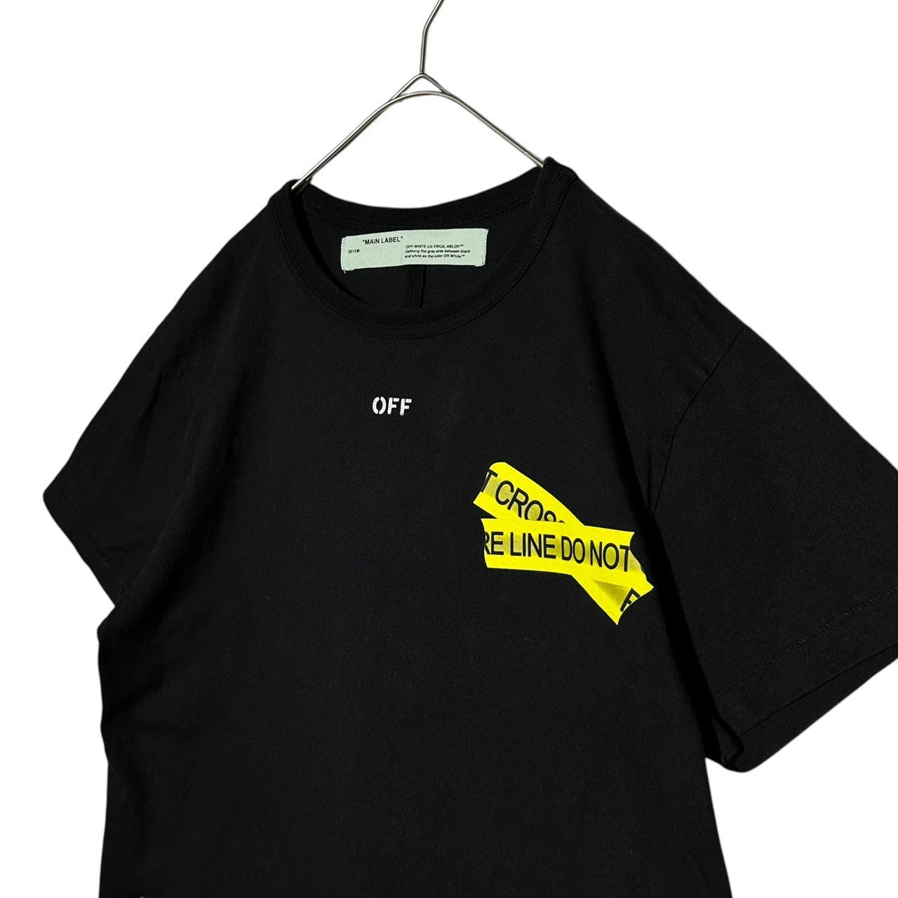Off-White(オフホワイト) 18SS Firetape Printed Logo T-Shirt ファイヤーテープ プリント ロゴ Tシャツ OMAA002S18185006 XS ブラック