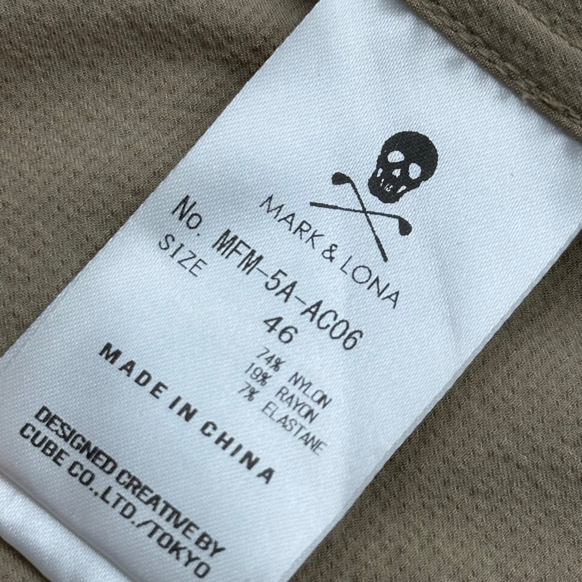 MARK&LONA(マークアンドロナ) 2025SS Fer Star U-Light shirt 半袖 シャツ MFM-5A-AC06 46 ベージュ ゴルフ ウェア