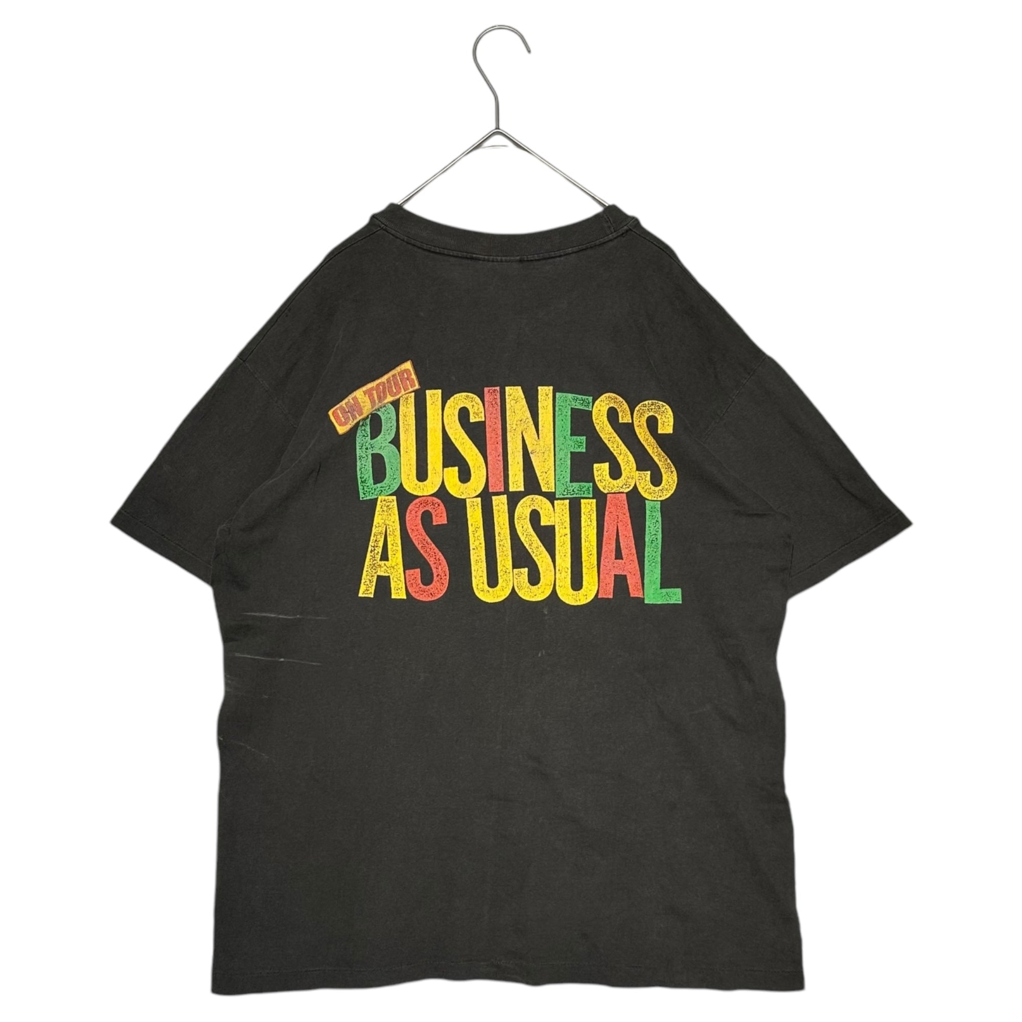 VINTAGE(ヴィンテージ) 1991 ”EPMD” 40 Ounces of Power Business As Usual T-shirt ヴィンテージ ヒップホップ Tシャツ L ブラック 90's 90年代 ヴィンテージ ツアー ラップ Hanesボディ ラスタ