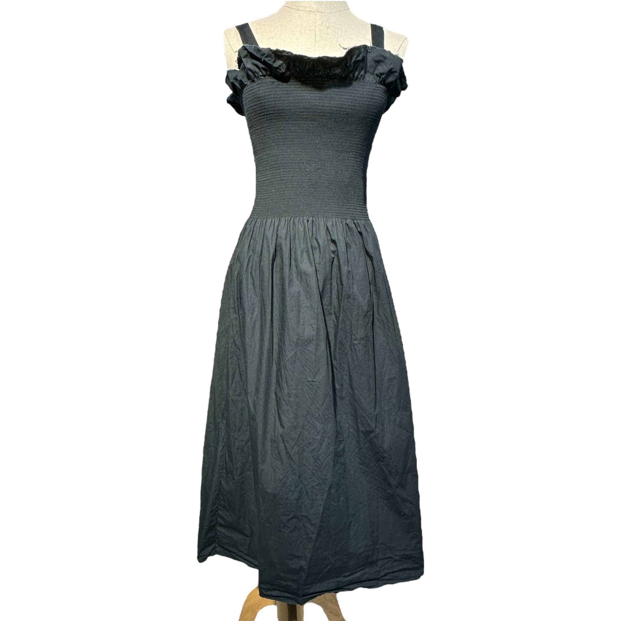 MM6 Maison Margiela(エムエムシックス) 16SS POPLIN DRESS ポプリン ノースリーブ ドレス ギャザー S32MA0242 S35722 S ブラック