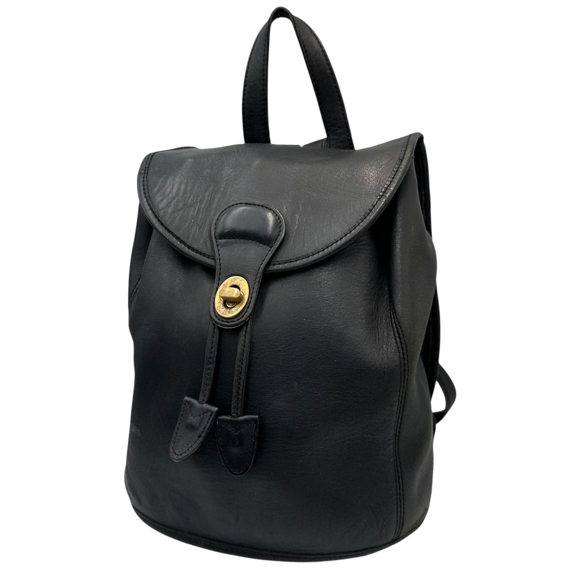 OLD COACH(オールドコーチ) Vintage Turnlock All-Leather Backpack ヴィンテージ ターンロック オールレザー リュック 101-76 ブラック