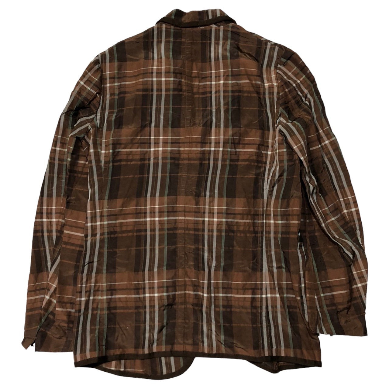 08sircus(08サーカス) 13SS Cupro cotton check jacket キュプラ コットン チェック ジャケット 13SM-JK08 SIZE 1/46 ブラウン