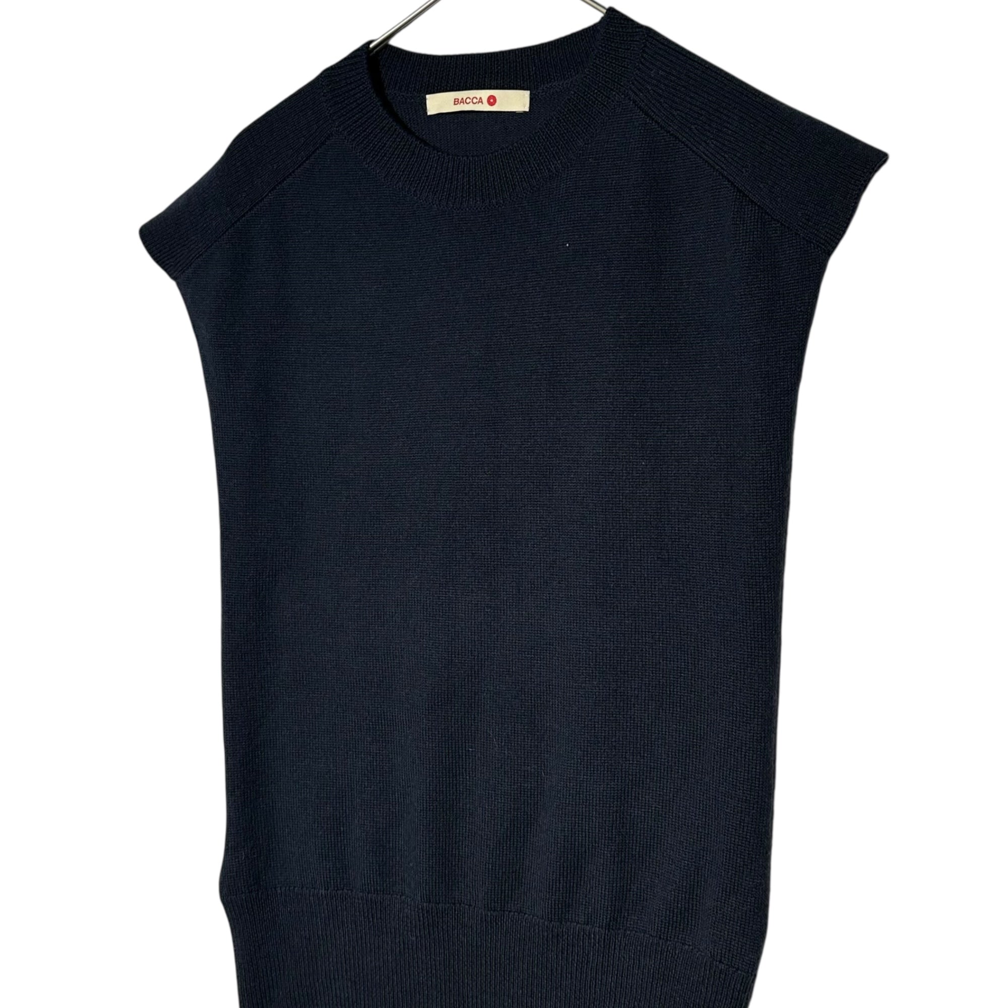BACCA(バッカ) Woolmulline Crew Neck Vest ウールムリネ クルーネック ベスト 35-02-14-02103 S ネイビー