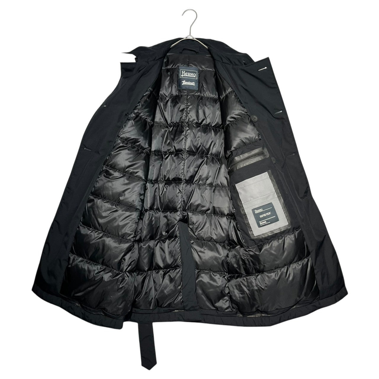 HERNO(ヘルノ) Laminar GORE-TEX ラミナー ゴアテックス フーデット ダウン コート PI071UL-11121-9290 46 ネイビー ベルテッド