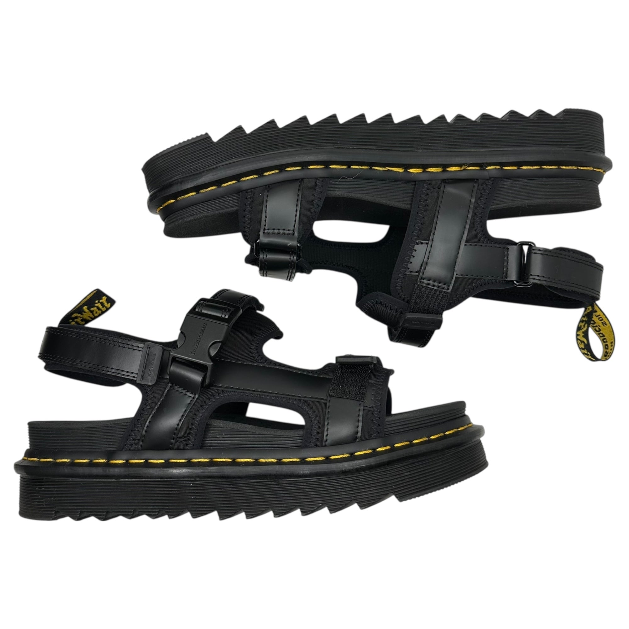 DR.MARTENS×Y's(ドクターマーチン×ワイズ) FORSTER ZEB Y's フォースター シャークソール レザー ストラップ サンダル YW-E01-700 Men's US9(27cm) ブラック コラボ