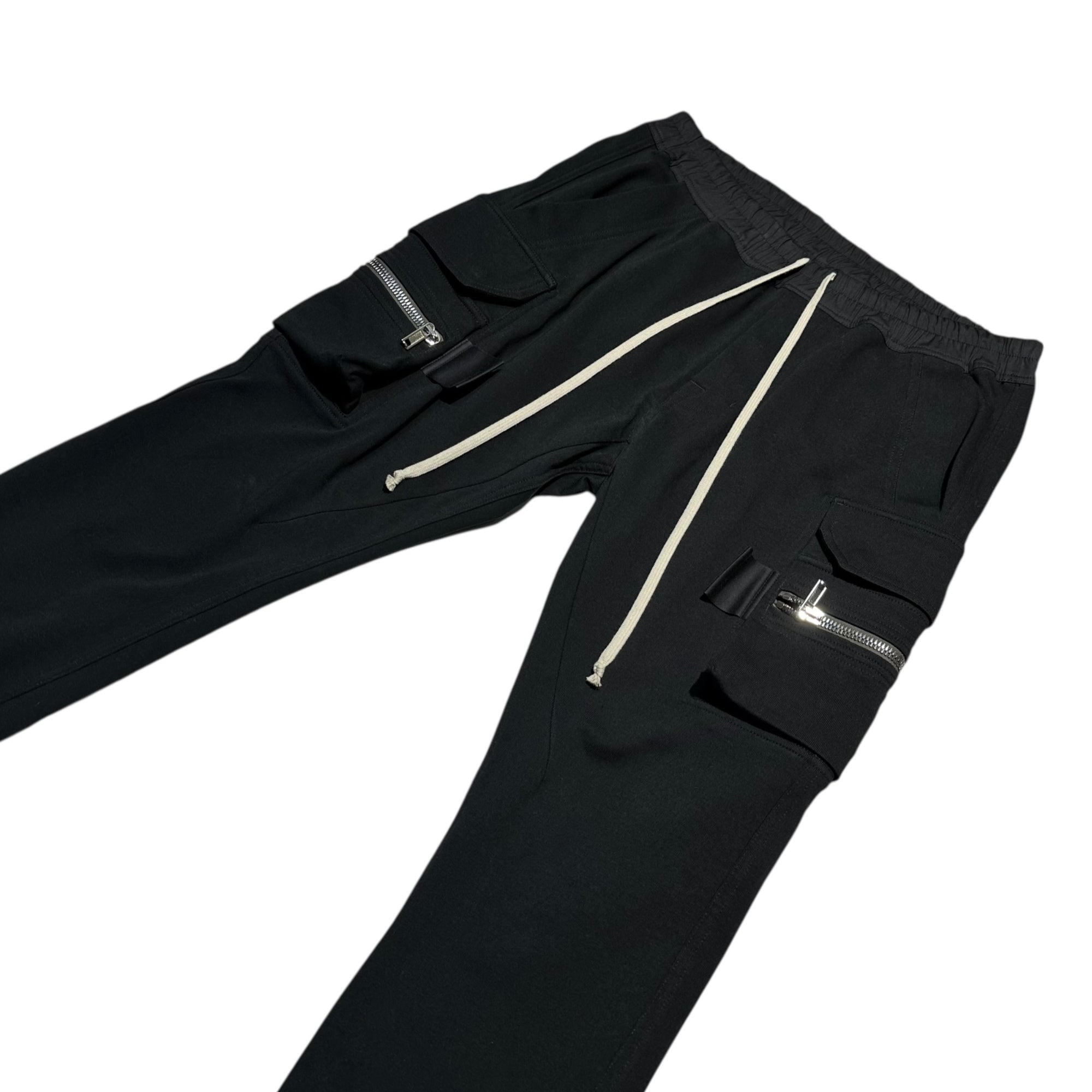 Rick Owens(リックオウエンス) 22AW MASTODON CARGO PANT マストドン カーゴ パンツ スウェット ジョグ RU02B2396-BA 52(XL程度) ブラック