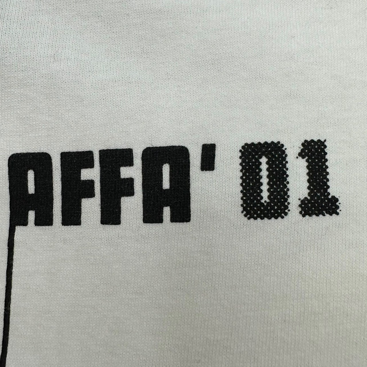 AFFA(エーエフエフエー) 01's print T-shirt 2001年 プリント Tシャツ S ホワイト×ブラック anvilボディ