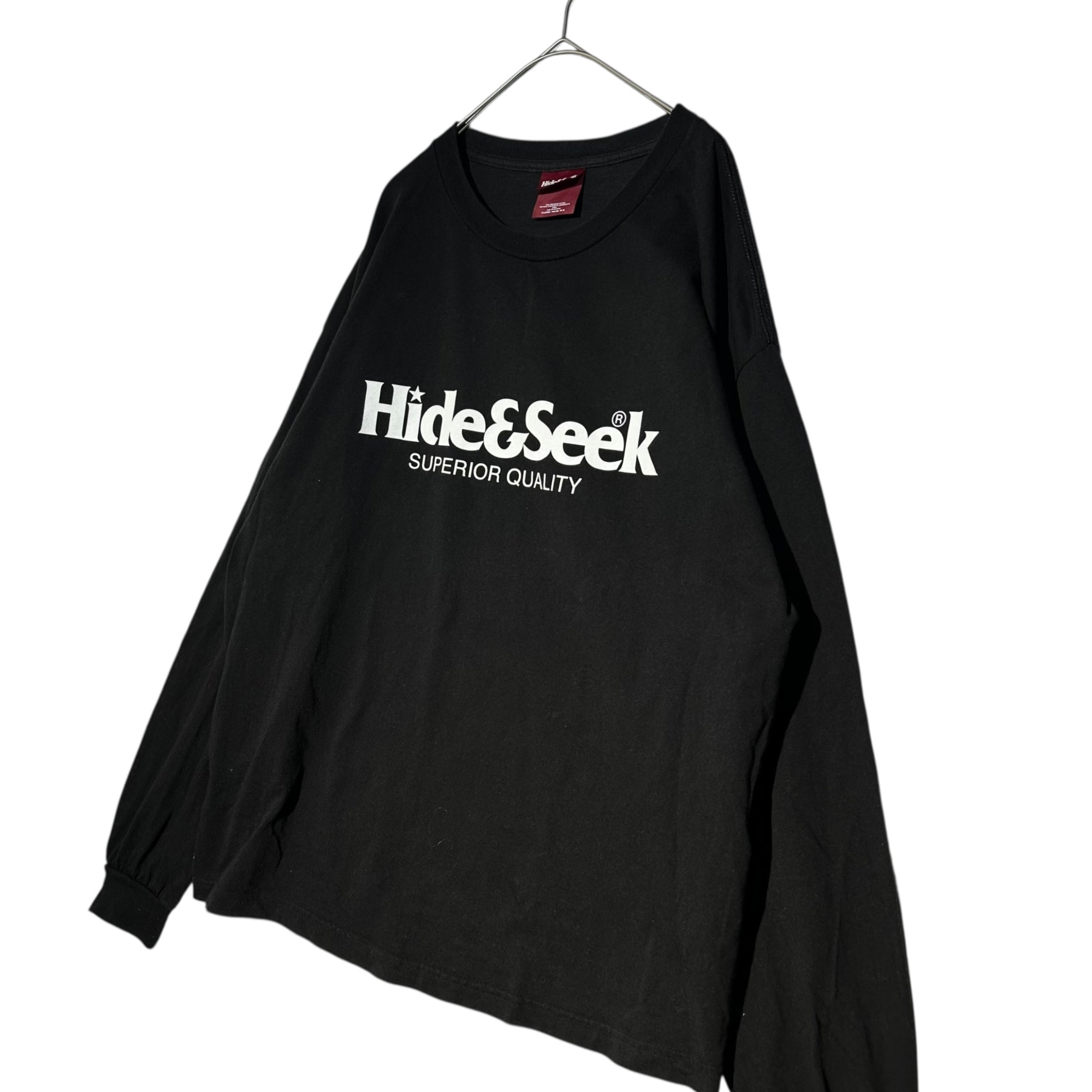 HIDE and SEEK(ハイドアンドシーク) Logo L/S Tee ロゴ 長袖 Tシャツ HC-010821 XL ブラック