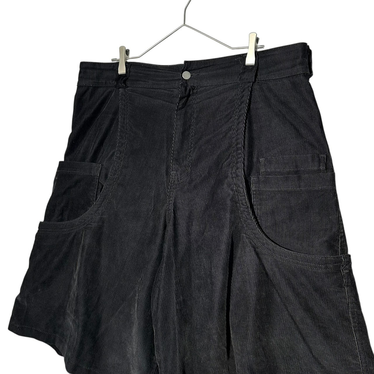 HYACYN(ハイアシン) Multi-Functional Pocket Corduroy Baggy Wide Shorts 多機能 ポケット コーデュロイ バギー ワイド ショーツ ハーフパンツ RTW24-25 XL ブラック