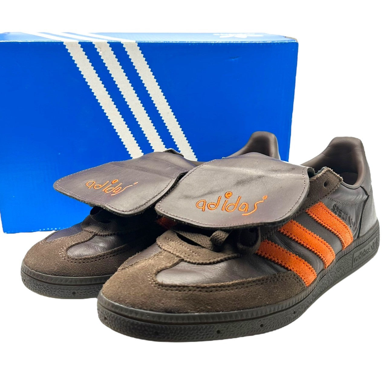 adidas×Shukyu×E-WAX(アディダス×シュウキュウ×イーワックス) Handball Spezial "Brown" ハンドボール スペツィアル "ブラウン" HP6694 27cm ブラウン×オレンジ ローカット スニーカー コラボ 箱付