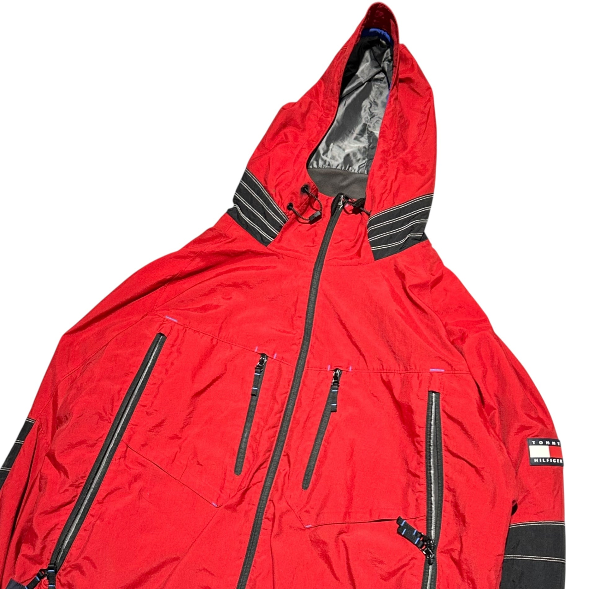 TOMMY HILFIGER(トミーヒルフィガー) 00's Big Size Mountain Parka ビッグ サイズマウンテンパーカー XXL レッド×ブラック