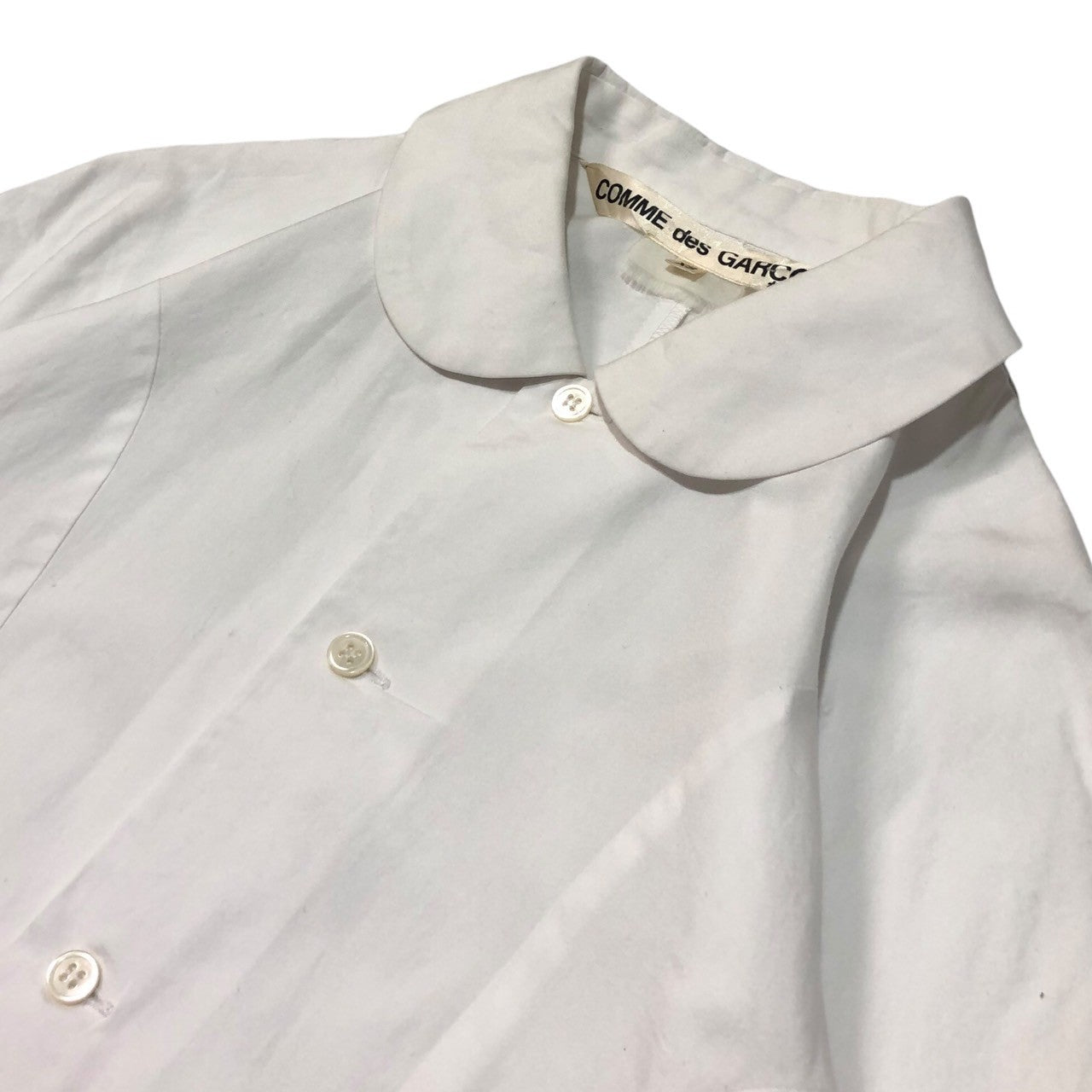 COMME des GARCONS(コムデギャルソン) 15AW Round collar short length long sleeve shirt/丸襟ショート丈長袖シャツ/ブラウス GP-B020 XS ホワイト