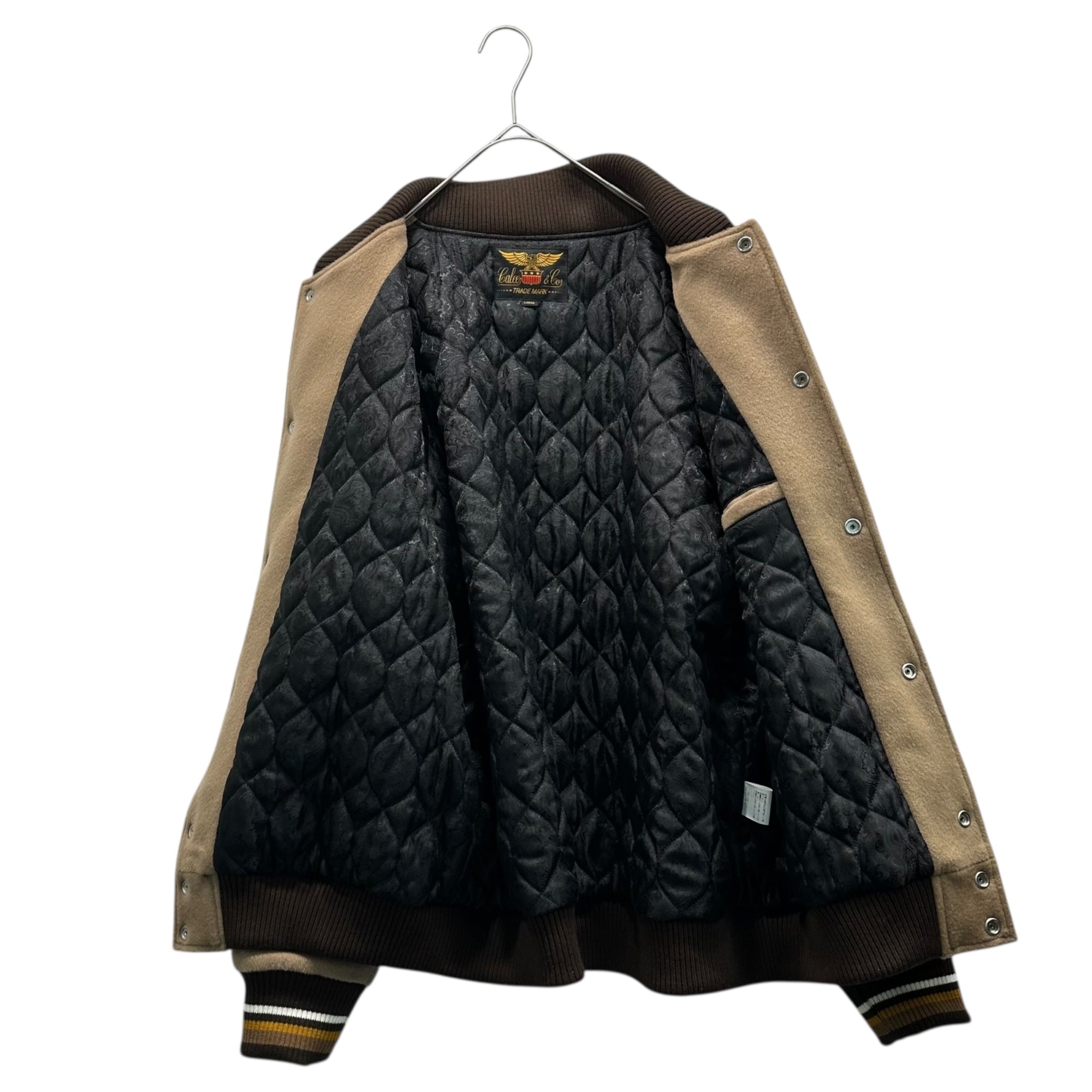 CALEE(キャリー) Chest Patch Pharaoh Jacket 胸 ワッペン ファラオ ジャケット L ベージュ×ブラウン