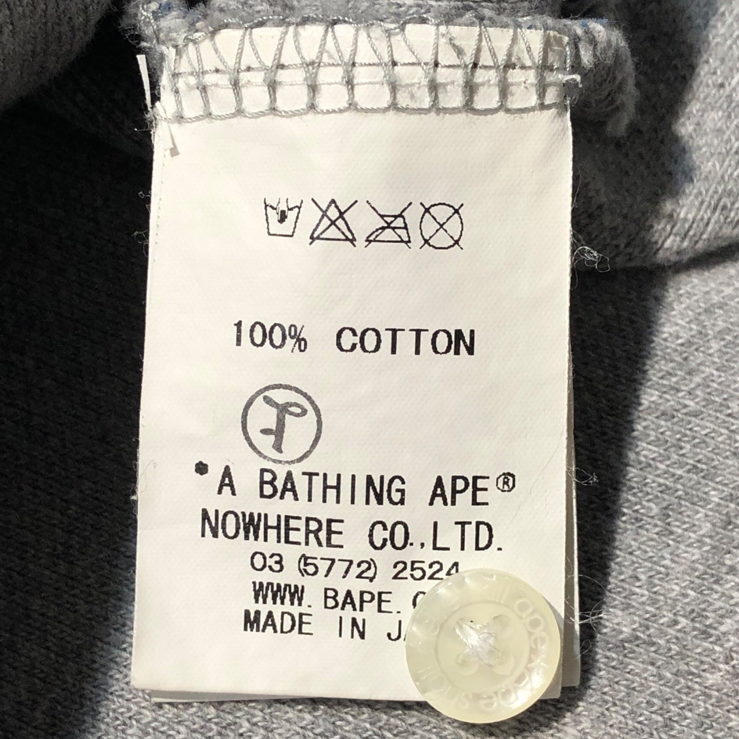 A BATHING APE(アベイシングエイプ) BAPE STA one point logo polo shirt ベイプ スタ ワンポイント ロゴ ポロシャツ L グレー×ネイビー 星