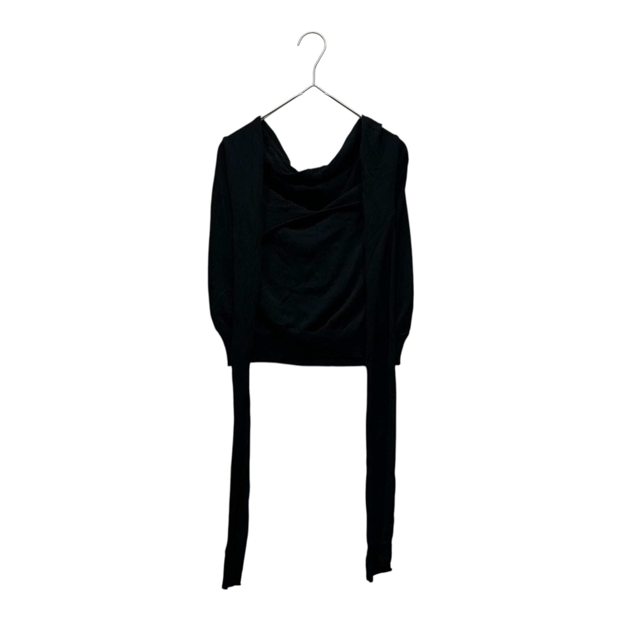 YOHJI YAMAMOTO+NOIR(ヨウジヤマモトプリュスノアール) Halter Neck Silk Knit Top ホルター ネック シルク ニット トップ NE-K22-450 3 ブラック