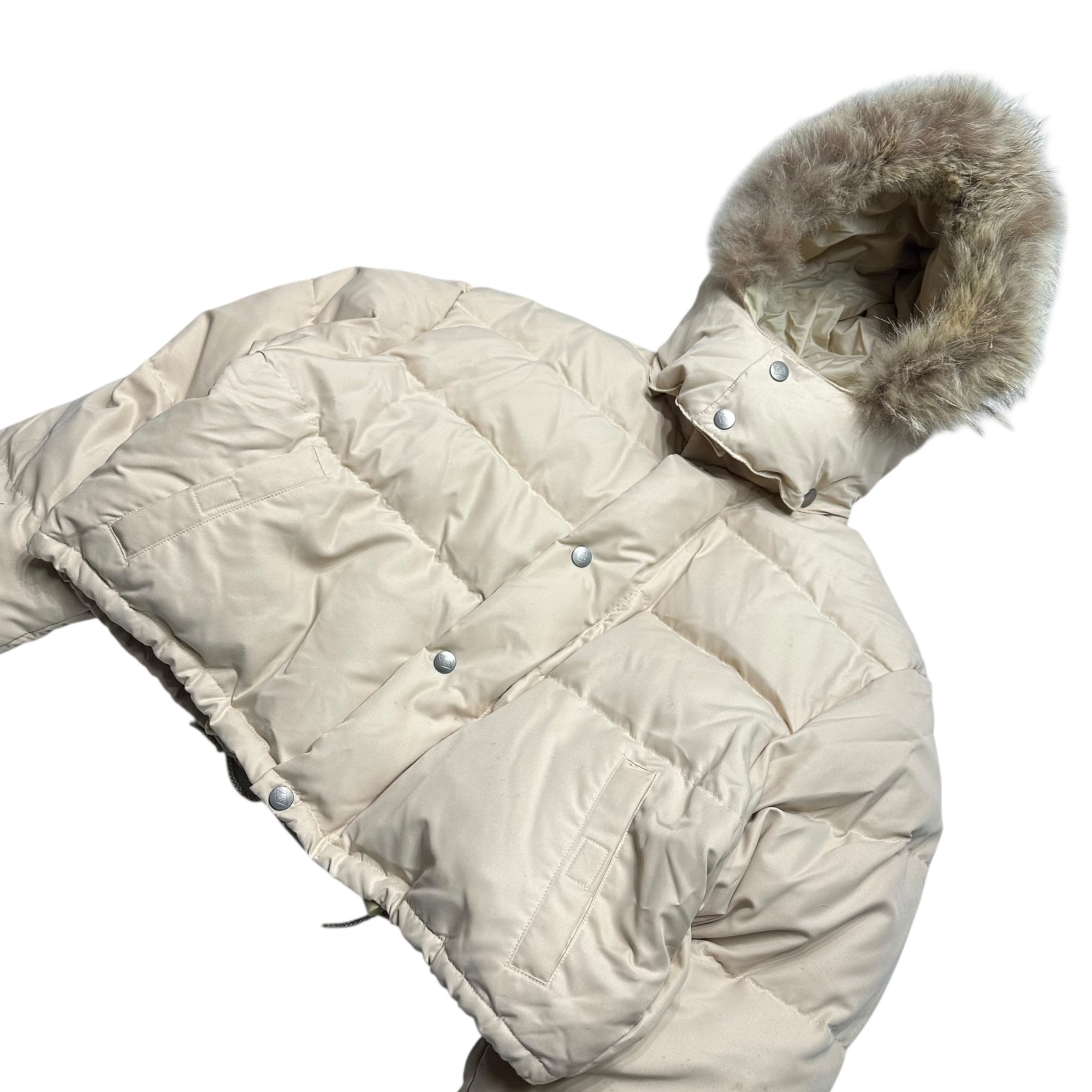 BALL by M&FG(ボール マリテフランソワジルボー) 90's ARCHIVE Fur-Hooded Short-Length Down Jacket アーカイブ ファー フーデッド ショート丈 ダウン ジャケット 48(M-L程度) ベージュ 推定90年代 ヴィンテージ