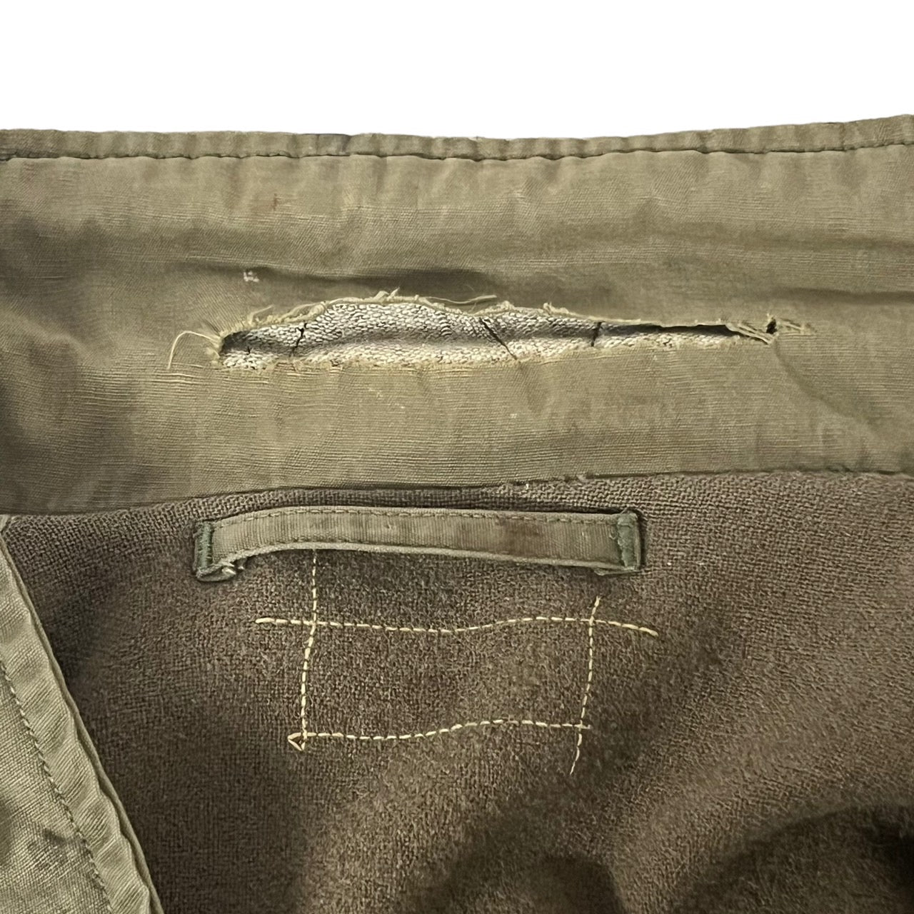 US NAVY(アメリカ海軍) 40s N-4 デッキジャケット/USN/ヴィンテージジャケット 表記無し(Mサイズ程度) オリーブ/カーキ M-41 大戦 WW2 TALONジップ