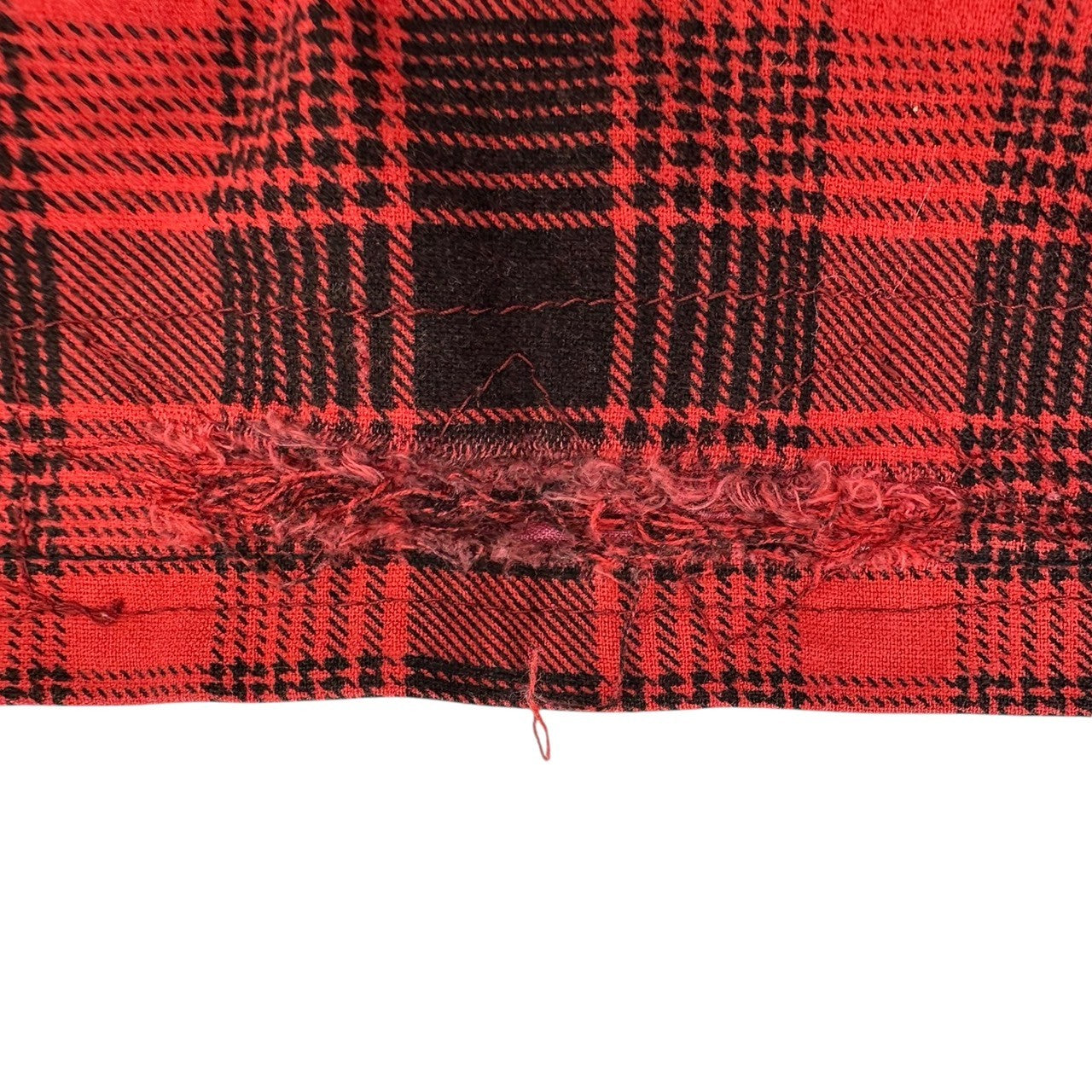 TENDERLOIN(テンダーロイン) Chain stitch cotton L/S shirt チェーン ステッチ コットン 長袖 シャツ レッド×ブラック