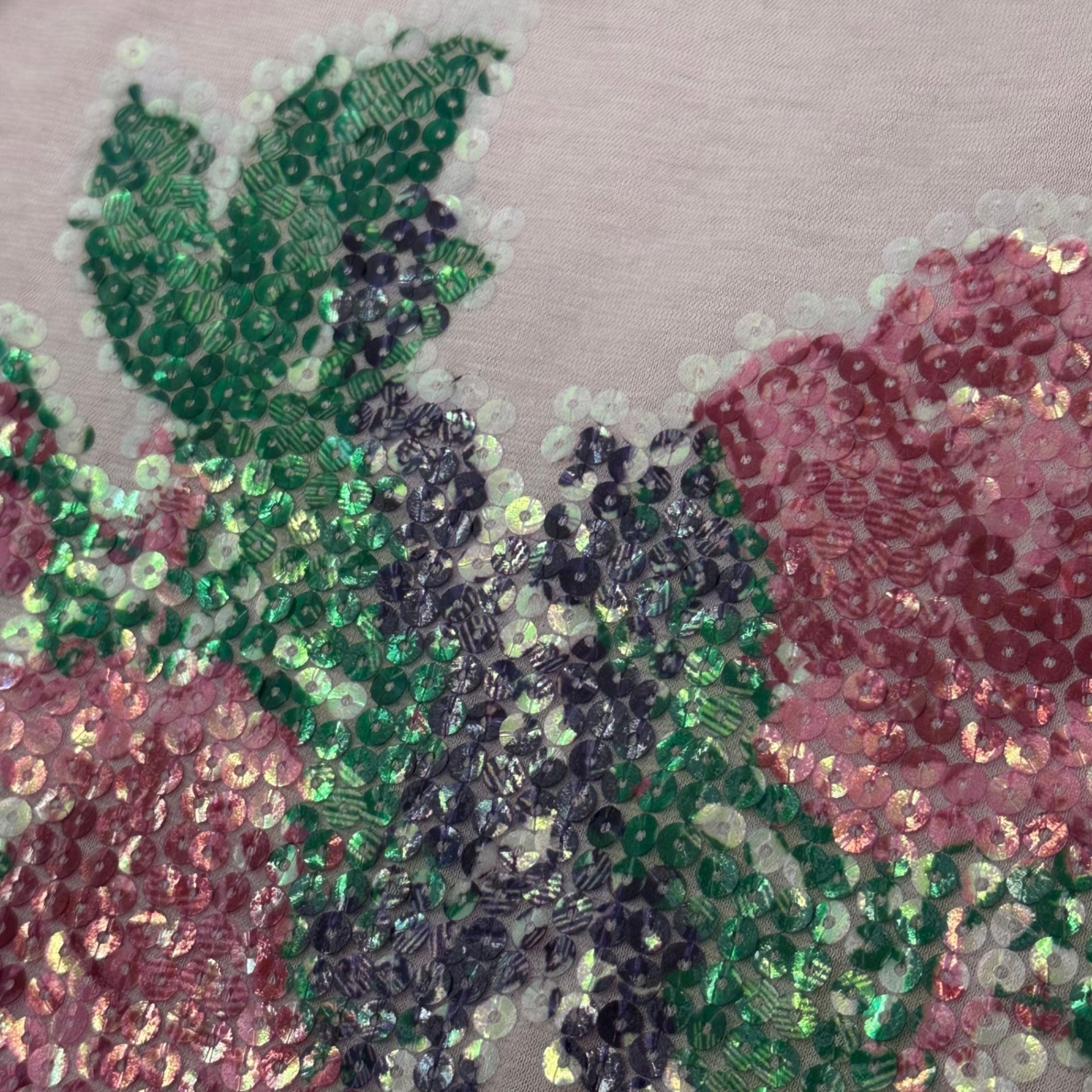 miu miu(ミュウミュウ) Sequin Flower Crew Neck T-Shirt スパンコール 花 クルーネック Tシャツ MJM239 M ピンク