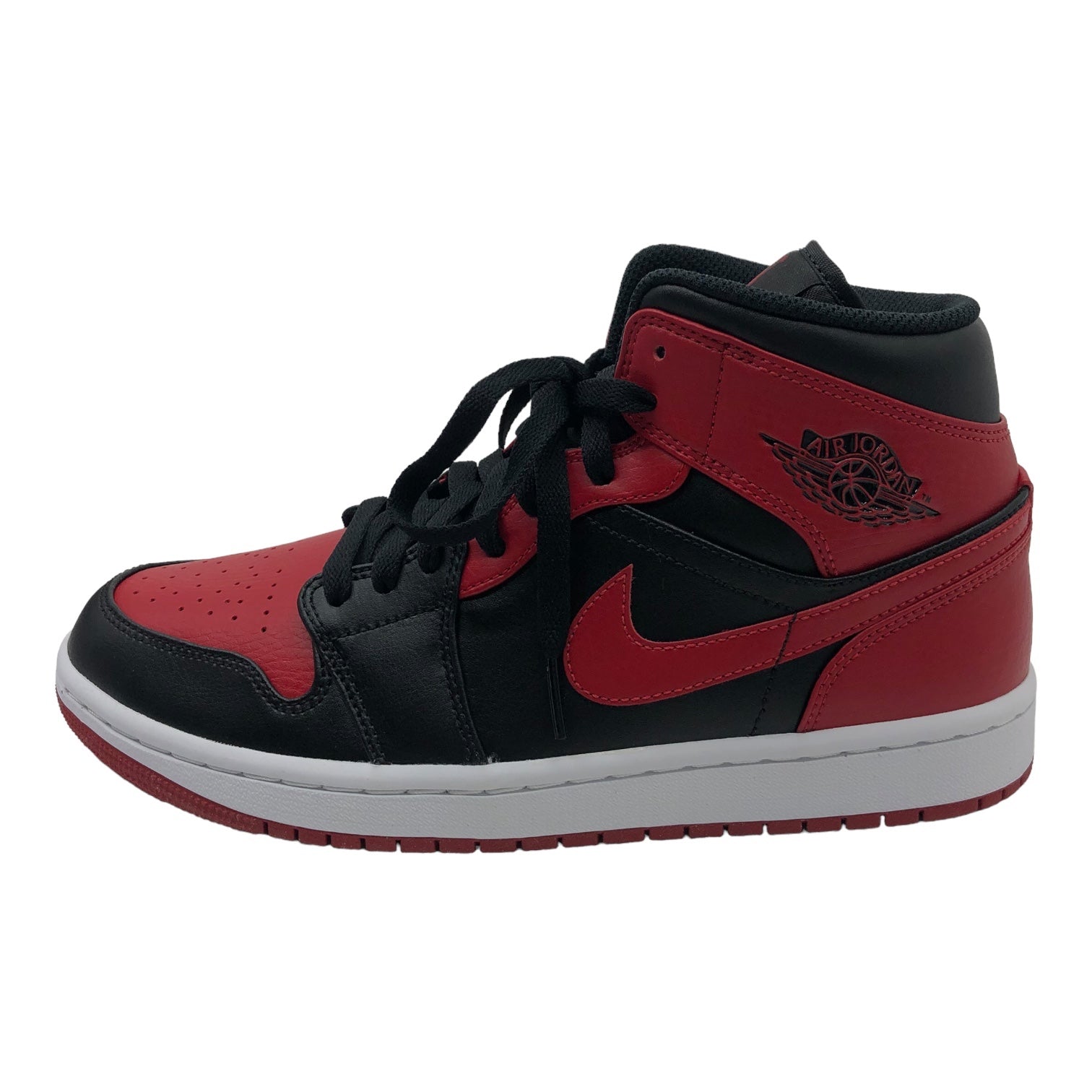 NIKE(ナイキ) Air Jordan 1 Mid "Bred" エア ジョーダン 1 ミッド ブレッド 554724-074 26cm ブラック×レッド スニーカー