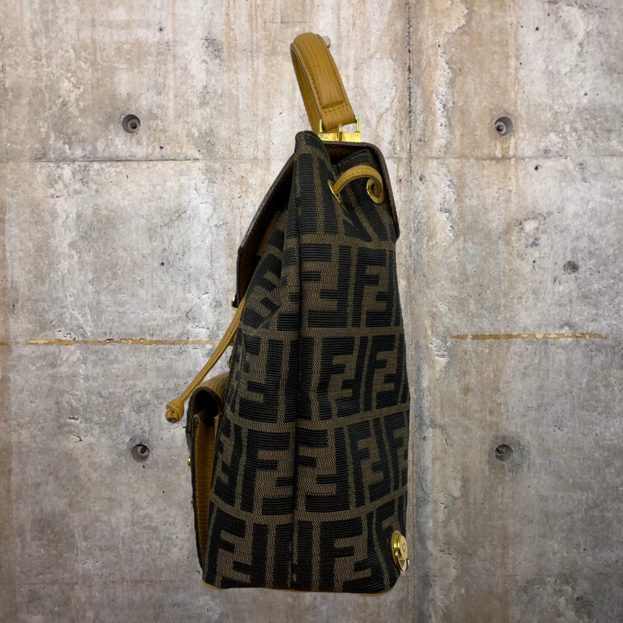 FENDI(フェンディ) ズッカ柄ハンドバッグ 091475306 ブラウン ストラップ欠品