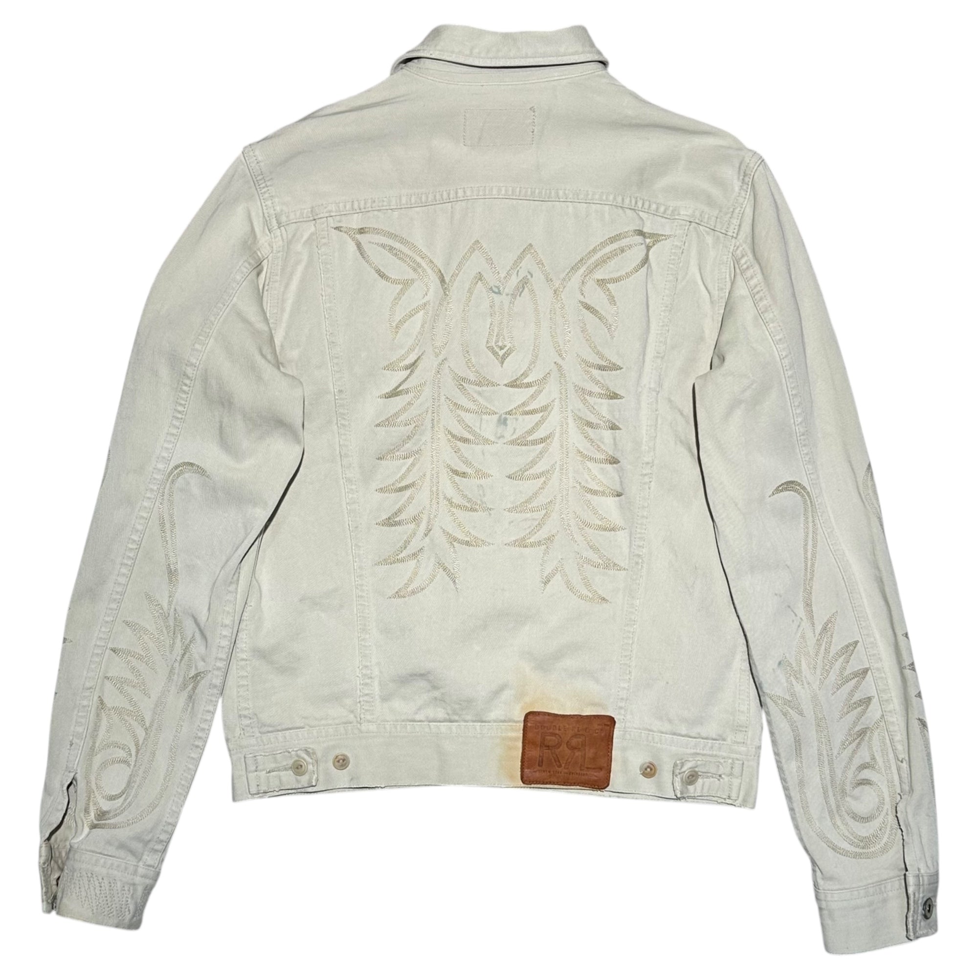 RRL(ダブルアールエル) 00's Western Stitch Vintage-Washed Jacket ウエスタン ステッチ ヴィンテージ加工 ジャケット JR-RL-HM-4182 M アイボリー