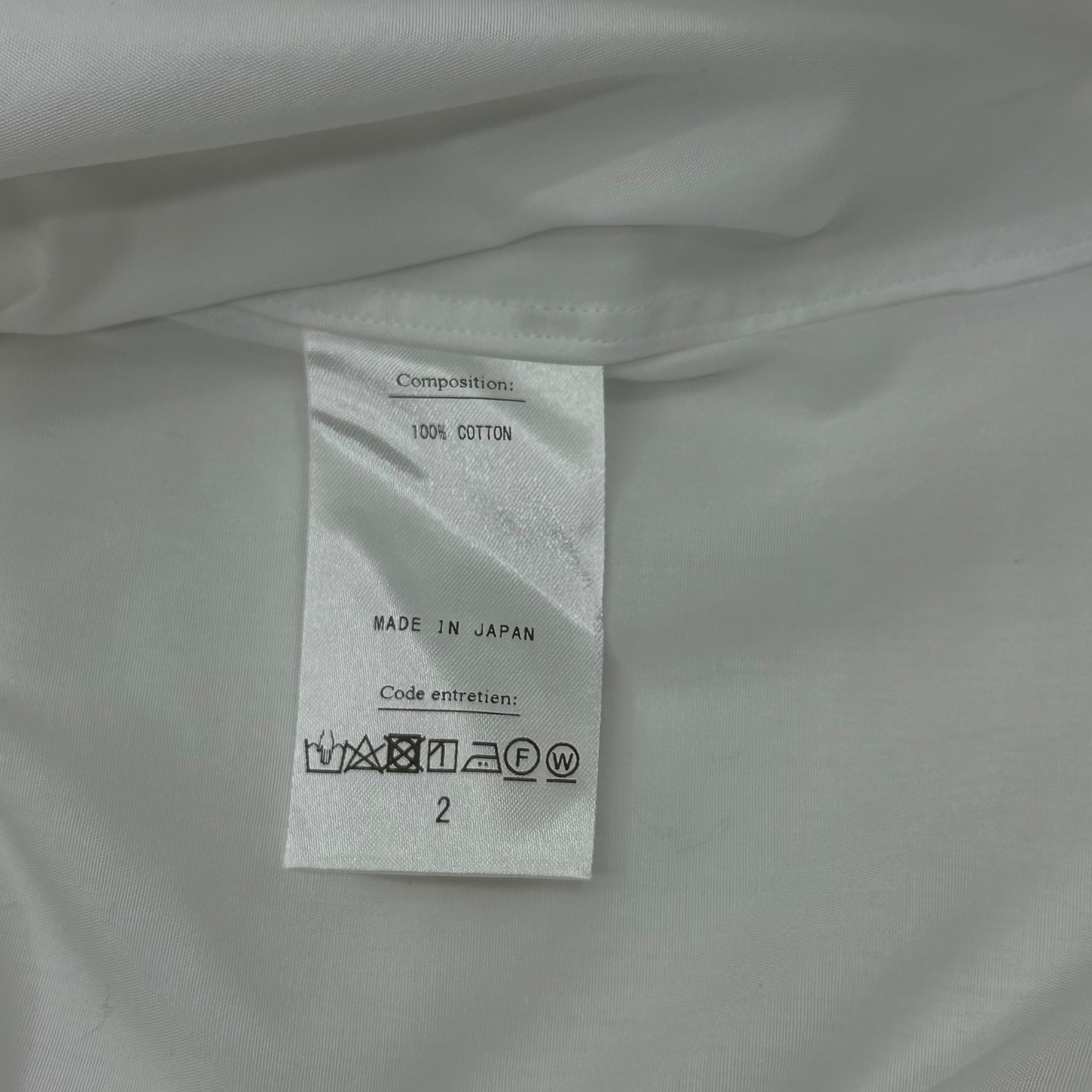 A.PRESSE(アプレッセ) Regular Collar Shirt レギュラーカラー シャツ 長袖 AP-2001 2(M) ホワイト 参考定価52,800円(税込)
