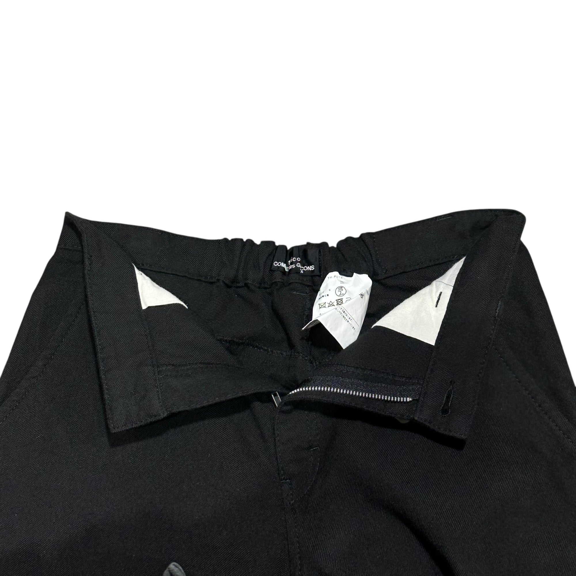 tricot COMME des GARCONS(トリココムデギャルソン) 21AW Wool-Cotton Twill Yarn-Dyed Pants ウール 綿 ツイル 先染め パンツ TH-P014 S ブラック AD2021